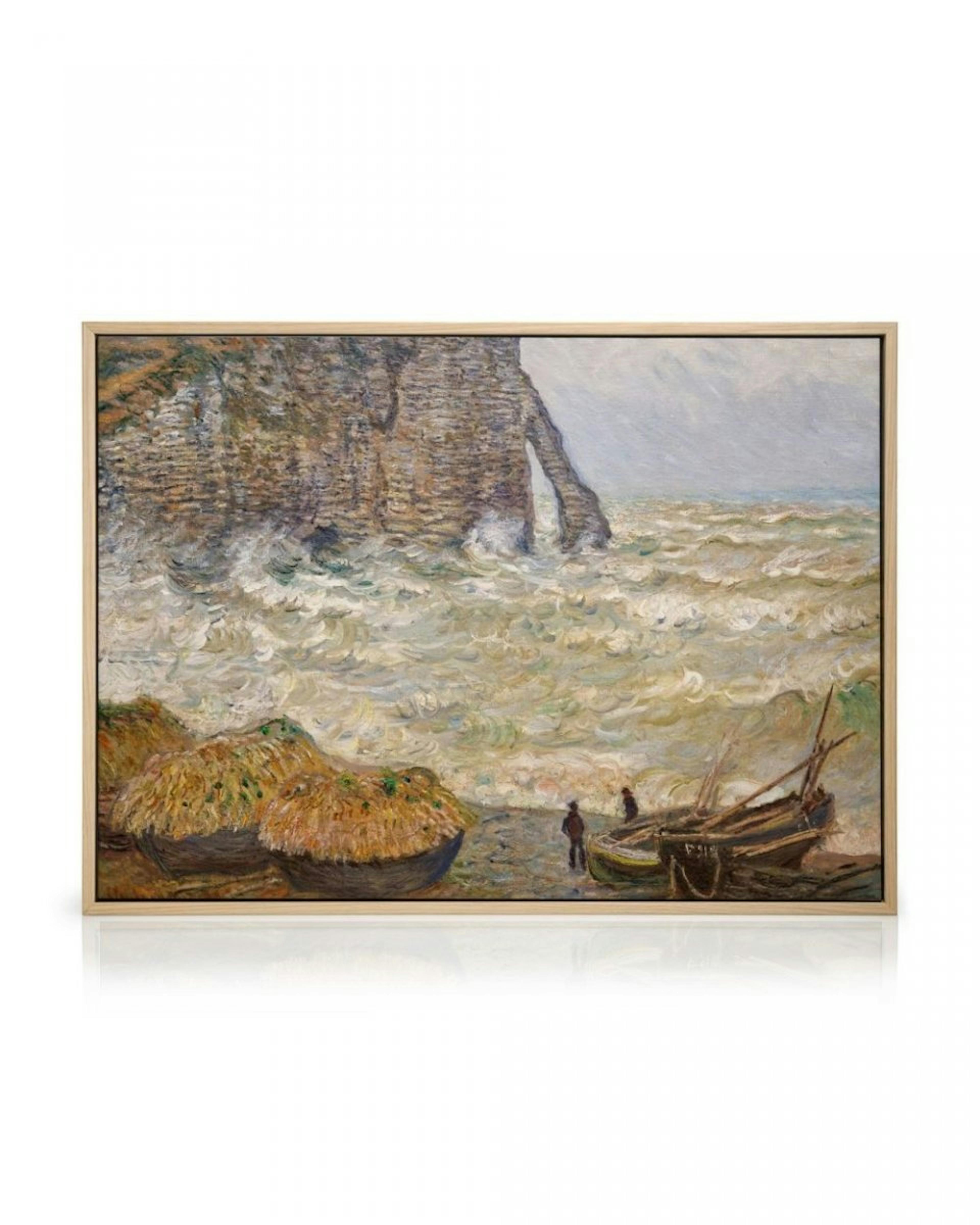 Monet - Stormy Sea in Étretat Obraz na plátně