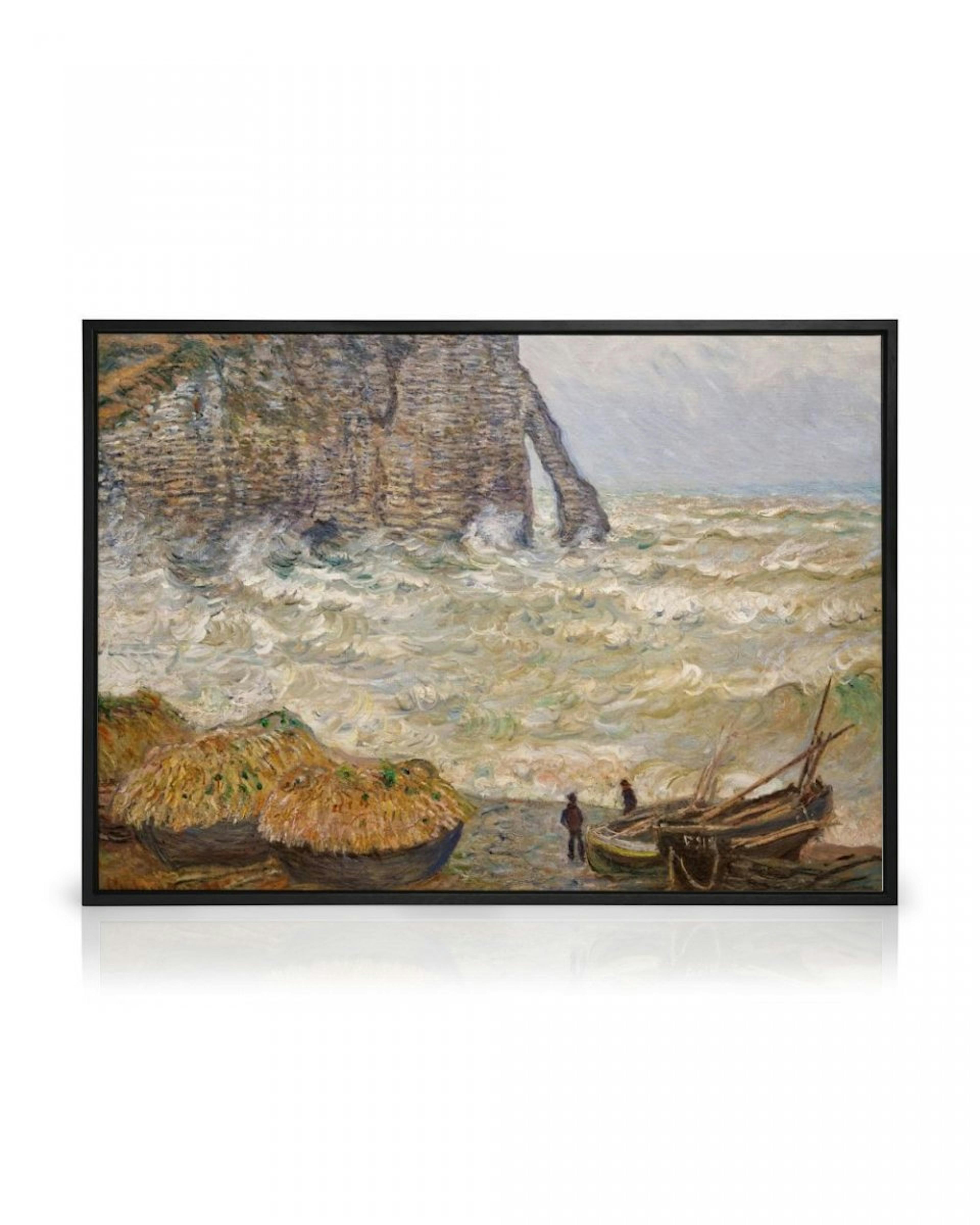 Monet - Stormy Sea in Étretat Obraz na plátně