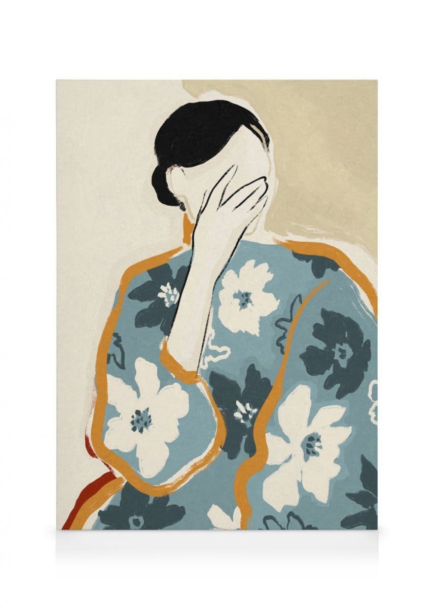 Woman in Floral Dress Canvas (50x70 cm)