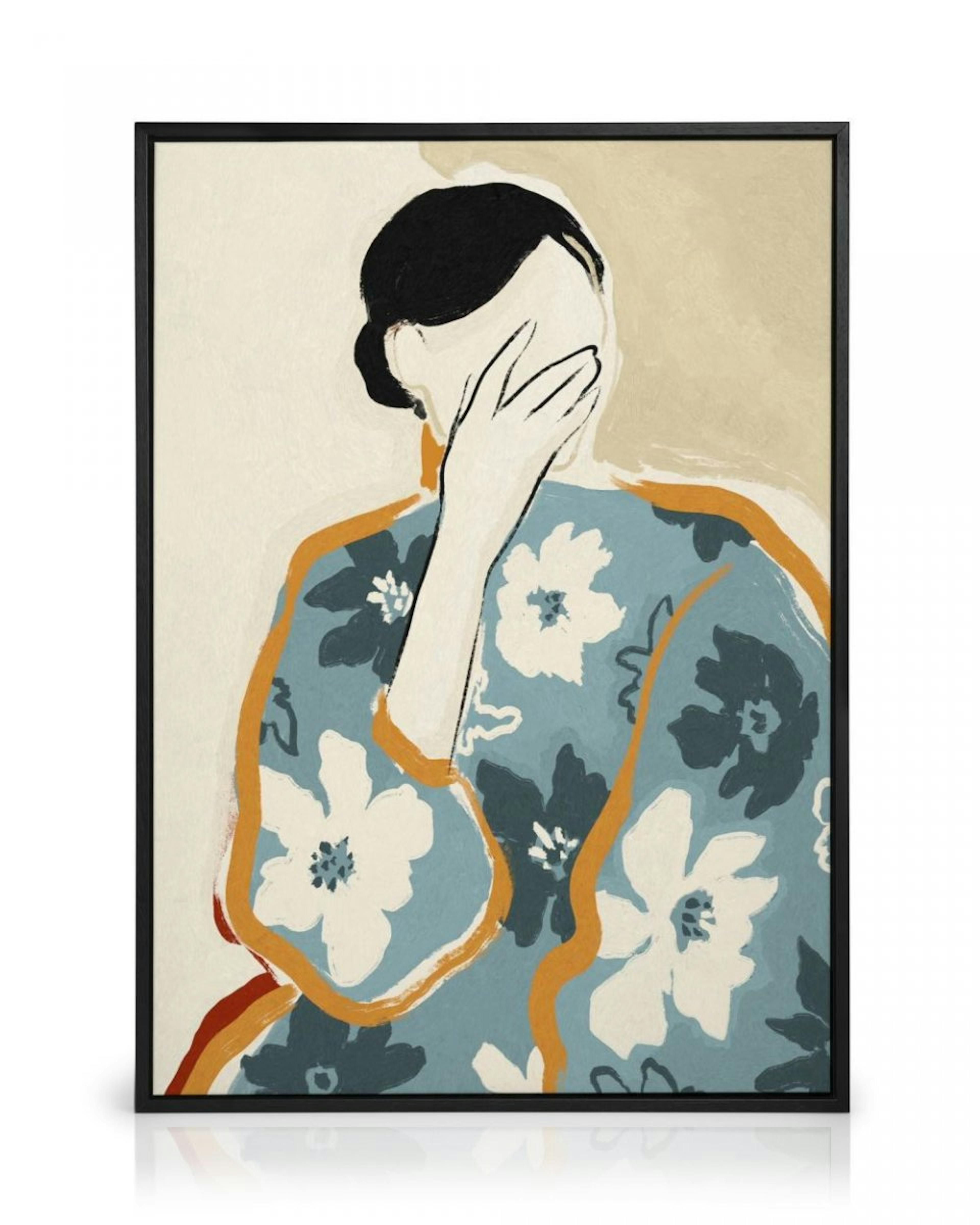 Woman in Floral Dress Lienzo