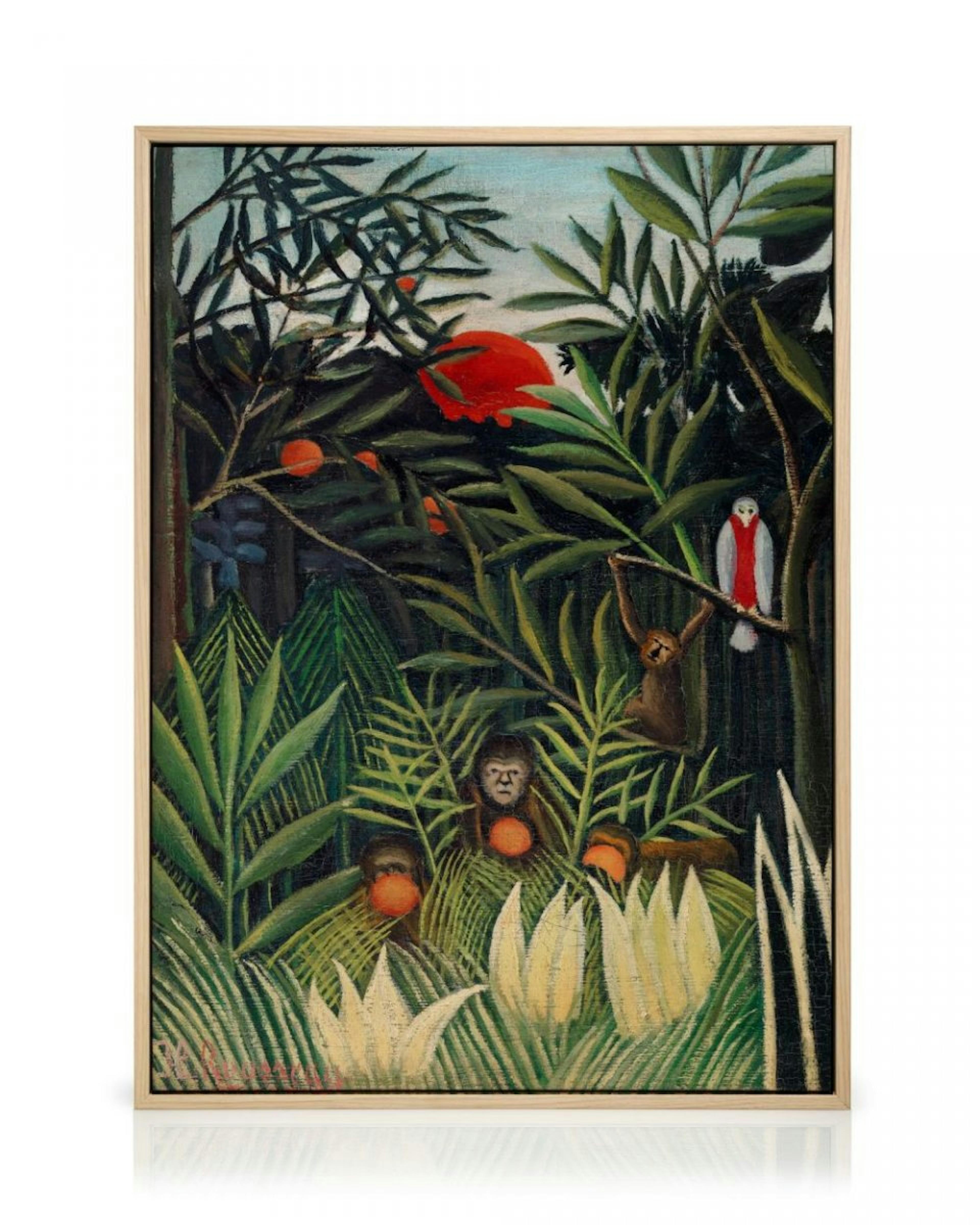 Rousseau - Monkeys and Parrot in the Virgin Forest Obraz na płótnie