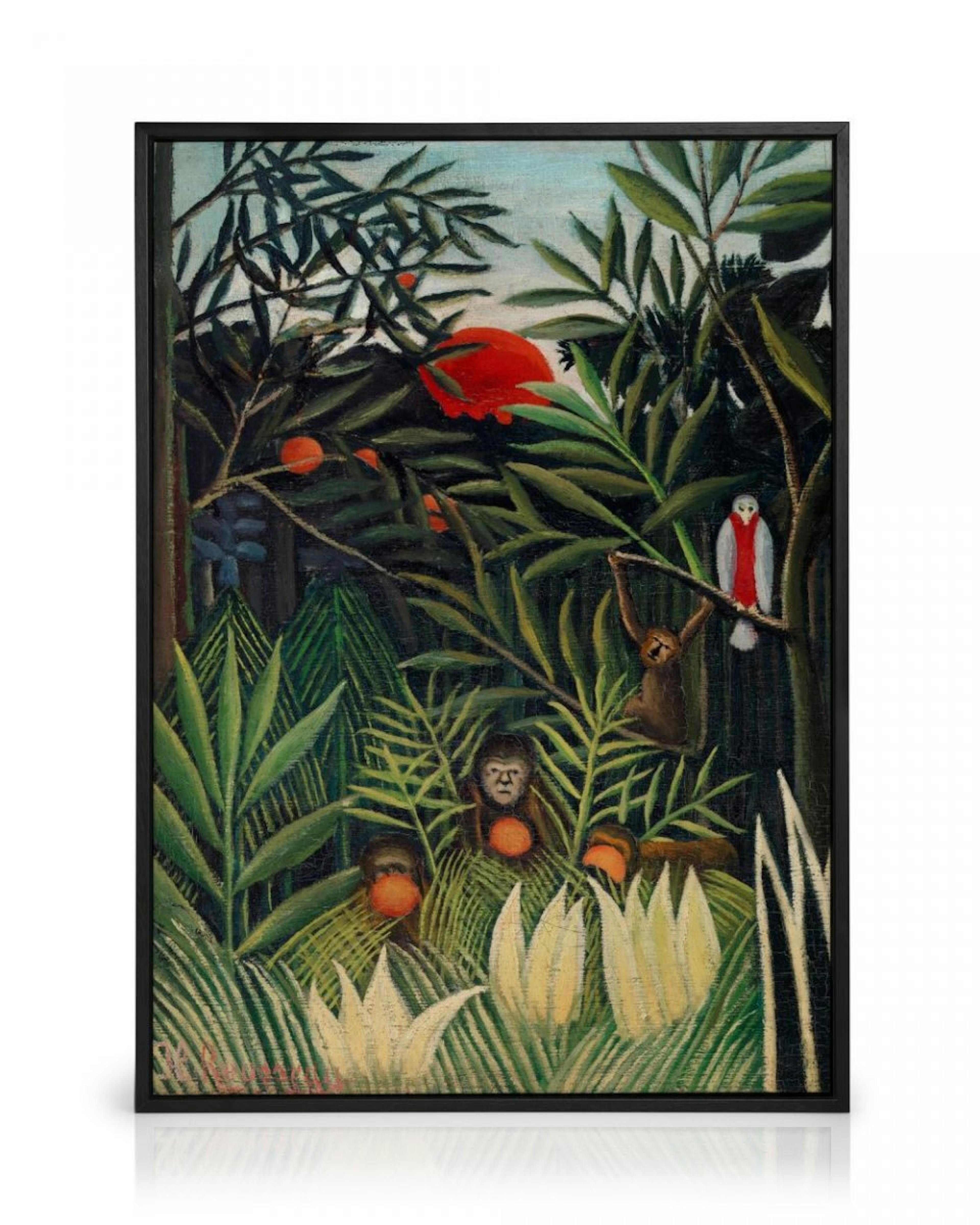 Rousseau - Monkeys and Parrot in the Virgin Forest Καμβάς