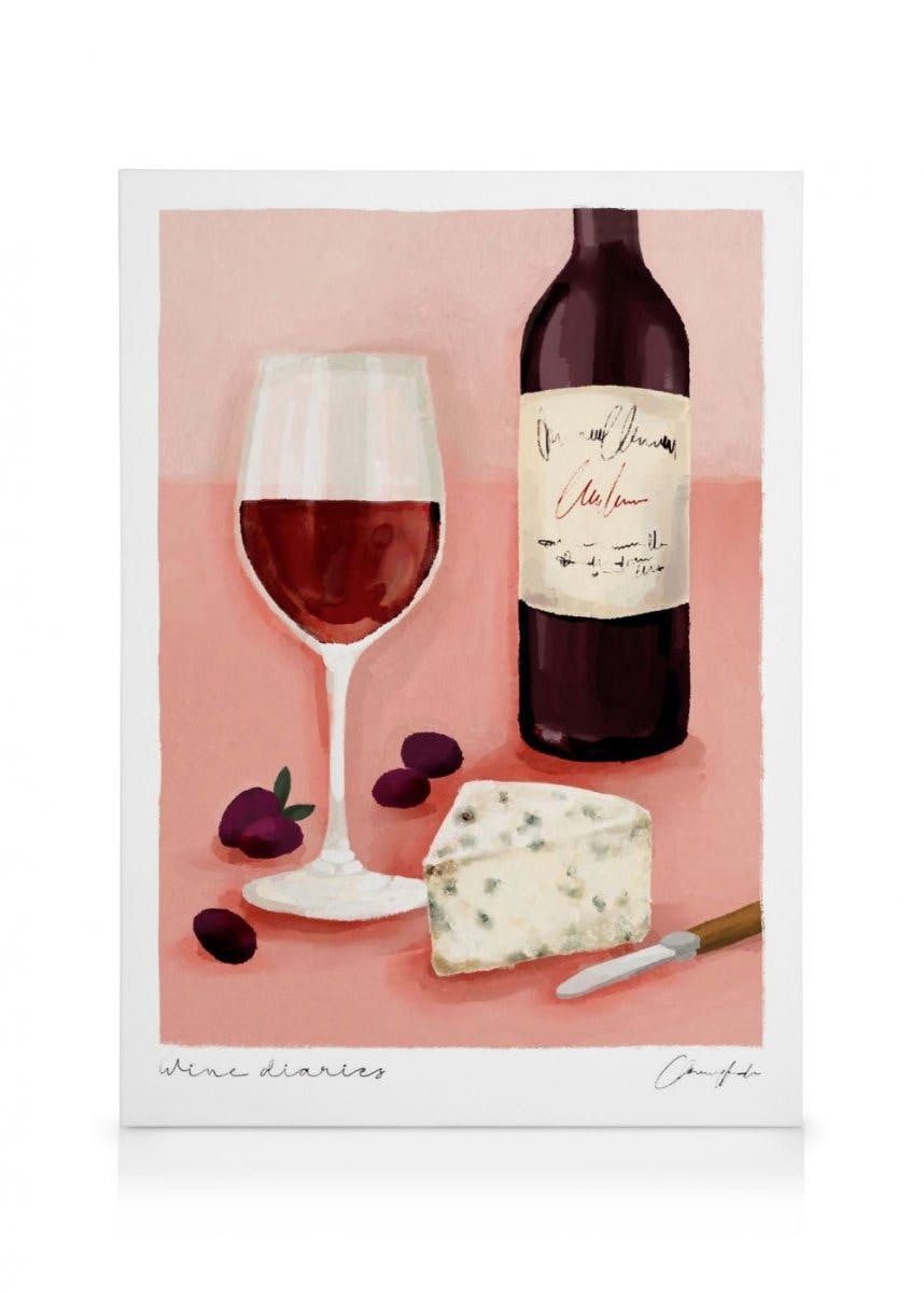 Canvas Prints Wine Diaries Canvas (30x40 cm - Oak Frame)