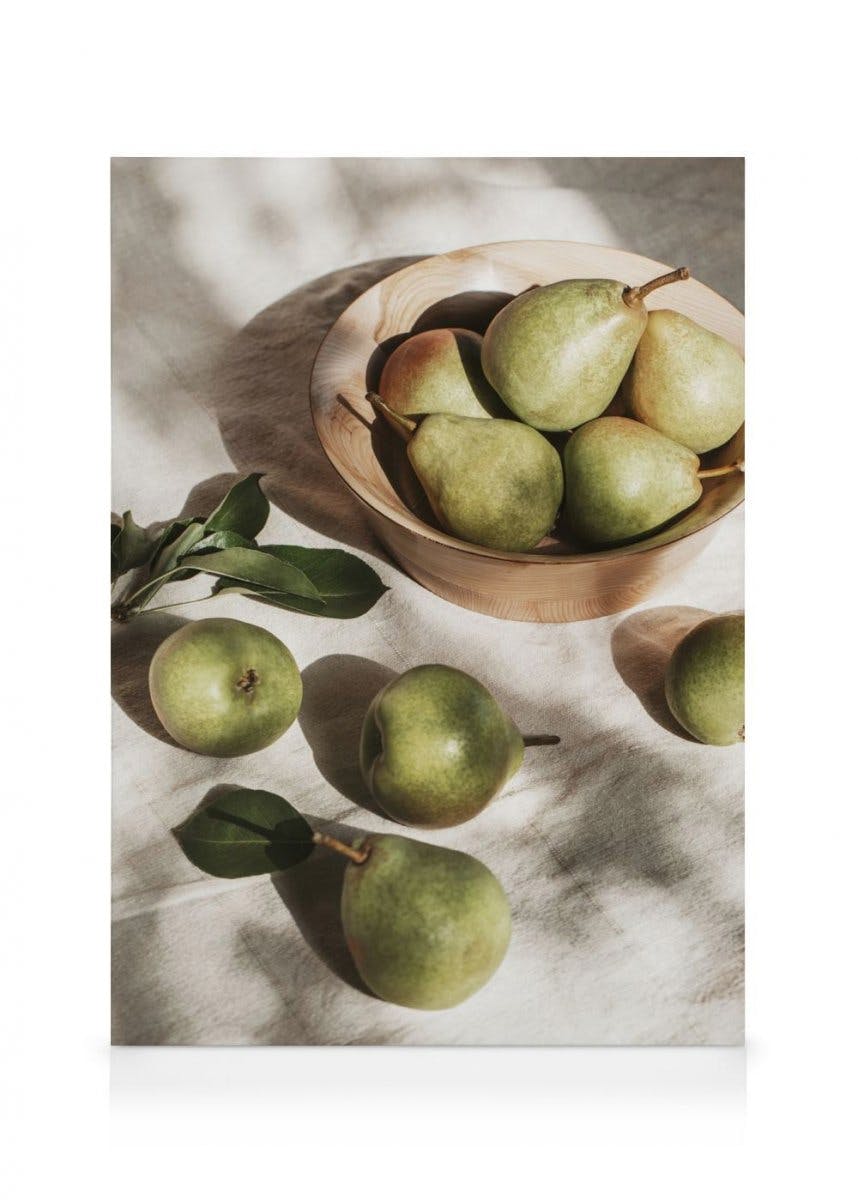 Canvas Prints Sunlit Pears Canvas print (50x70 cm - Black Frame)