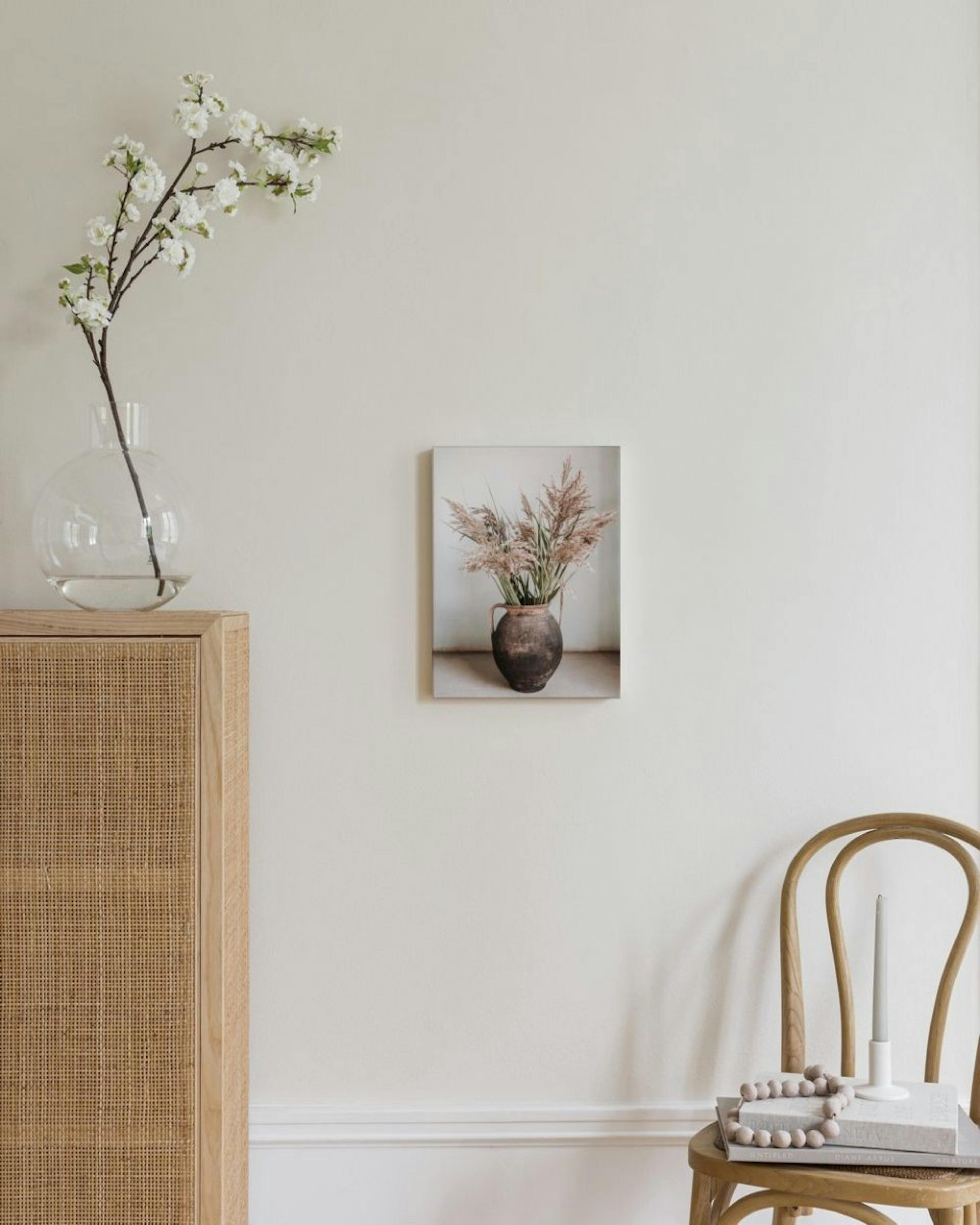 Rustic Reed Vase Canvas