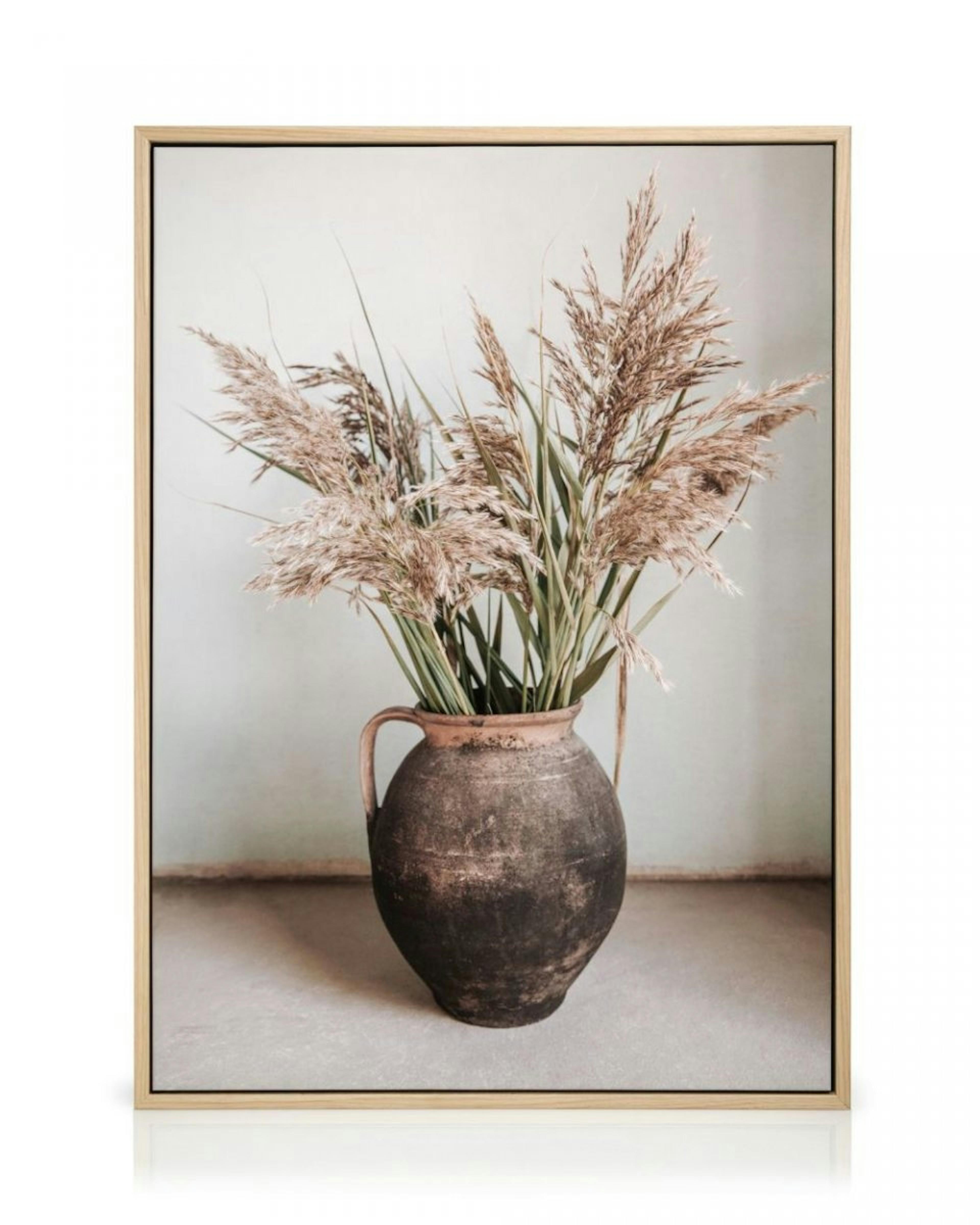 Rustic Reed Vase Obraz na plátně