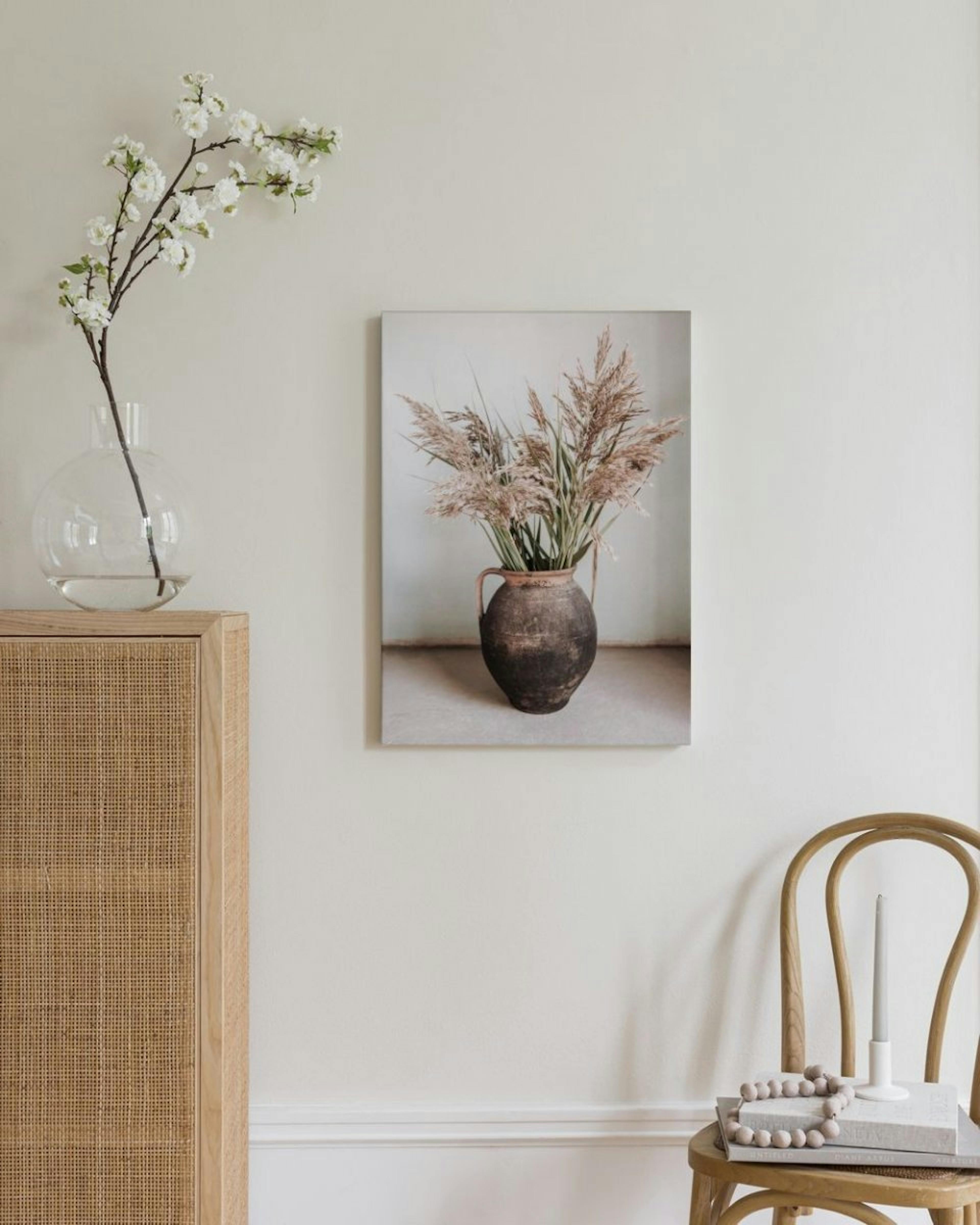 Rustic Reed Vase Canvas