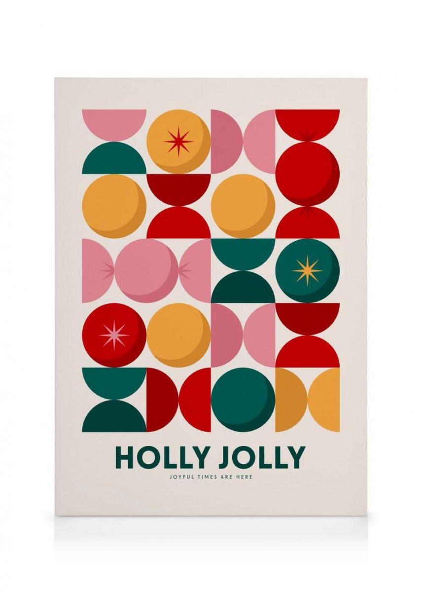 Canvas Prints Holly Jolly Graphic Canvas print (30x40 cm - Oak Frame)