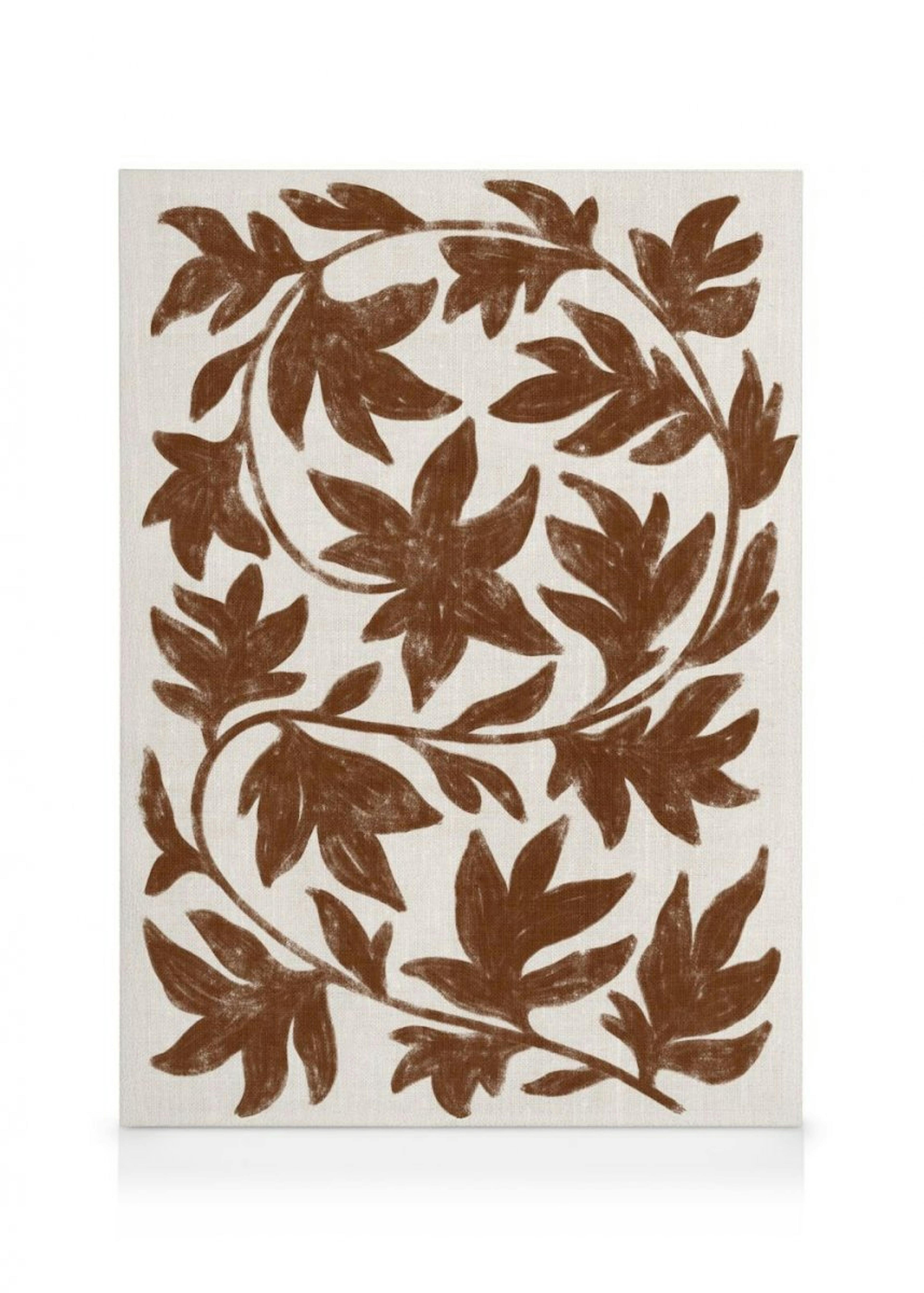 Brown Botanical on Linen Leinwandbild