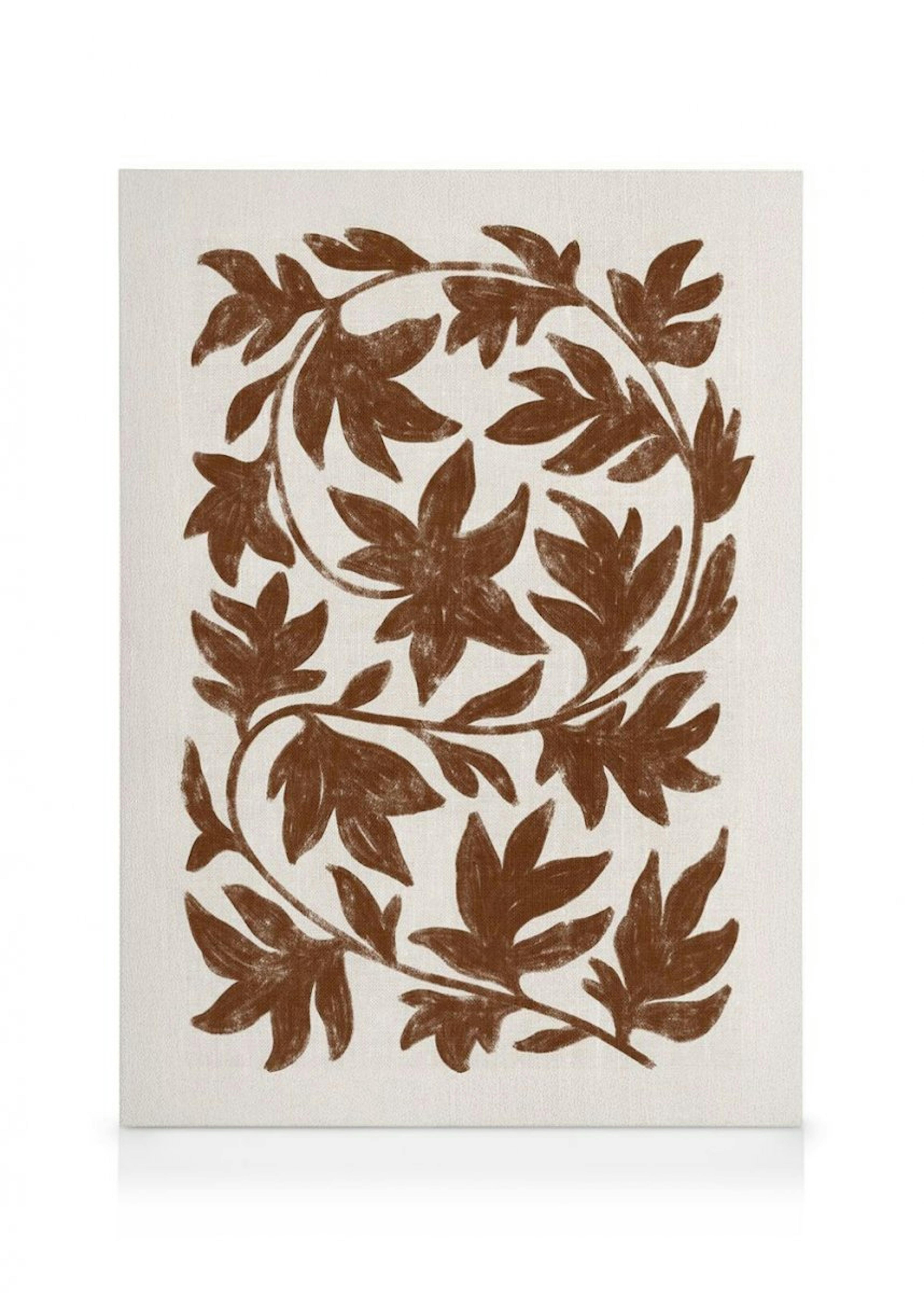 Brown Botanical on Linen Obraz na plátně