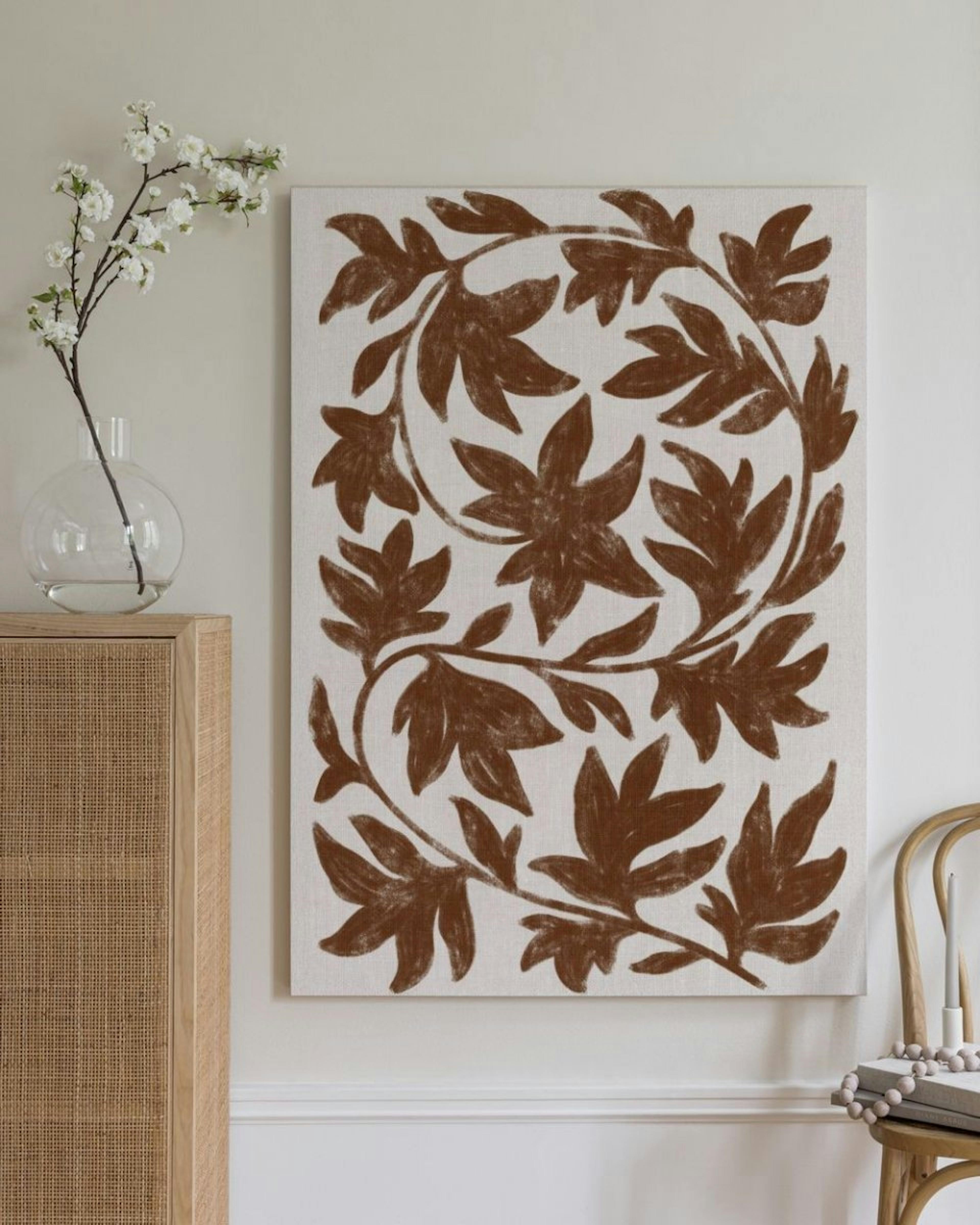 Brown Botanical on Linen Leinwandbild
