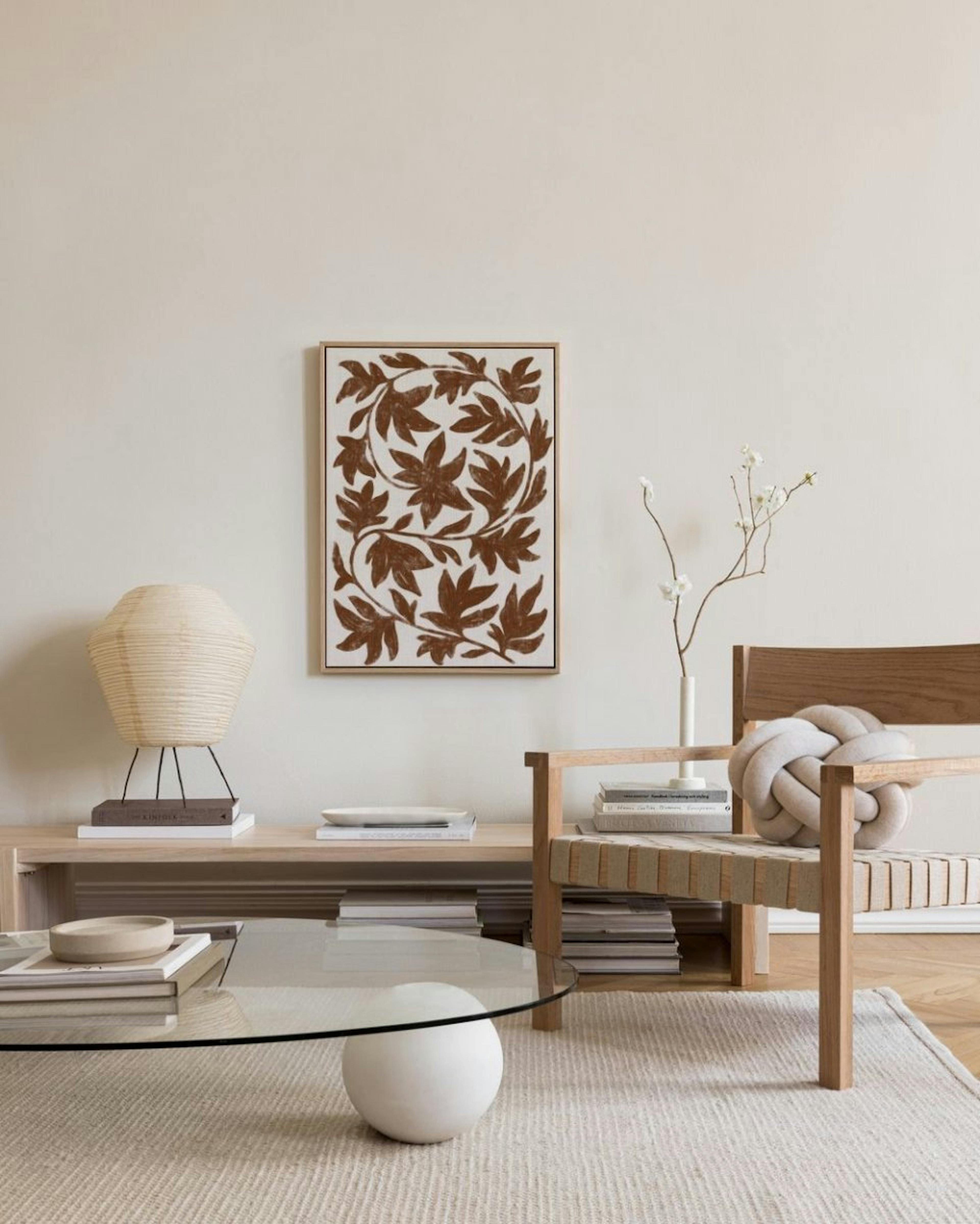 Brown Botanical on Linen Leinwandbild