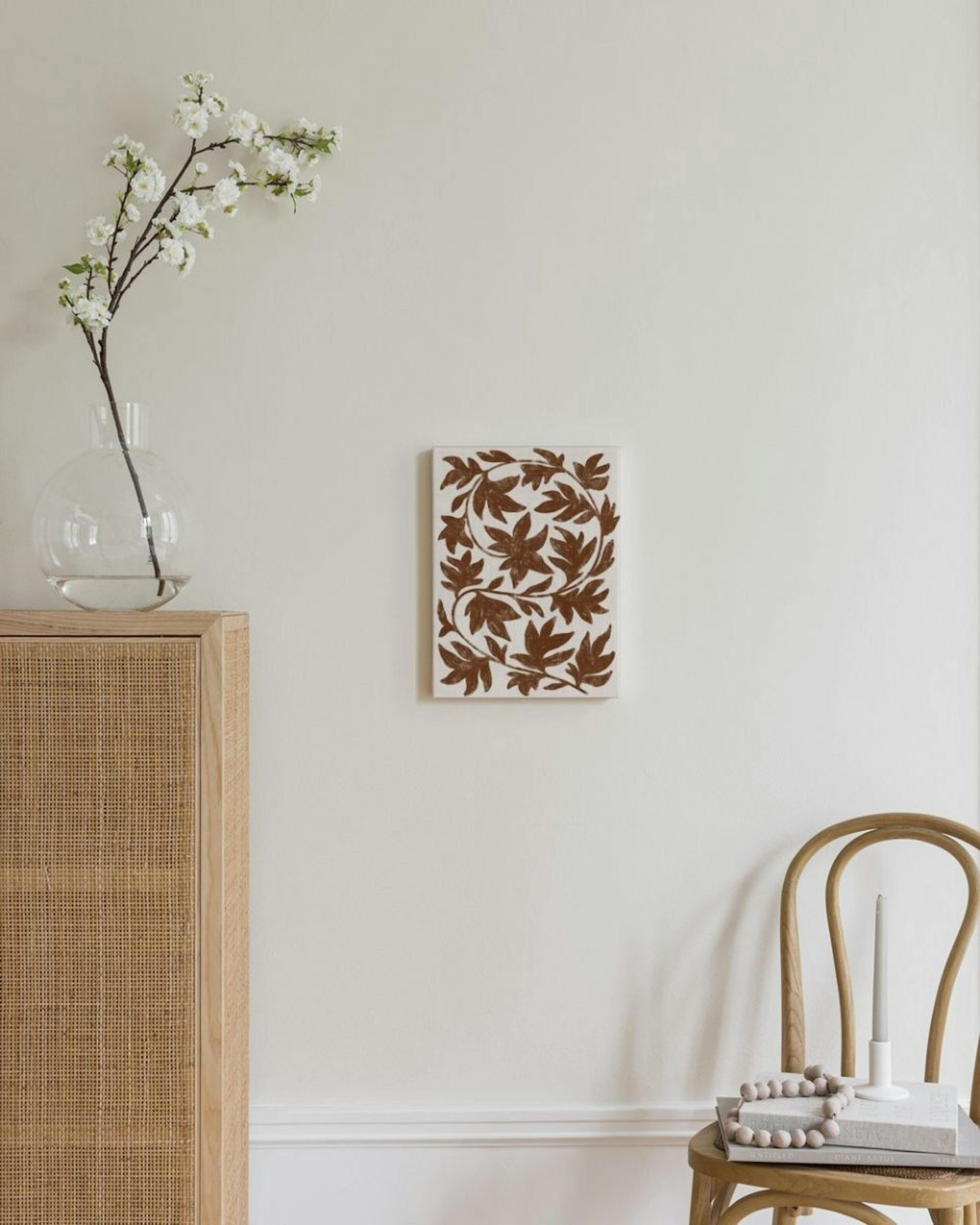 Brown Botanical on Linen Leinwandbild