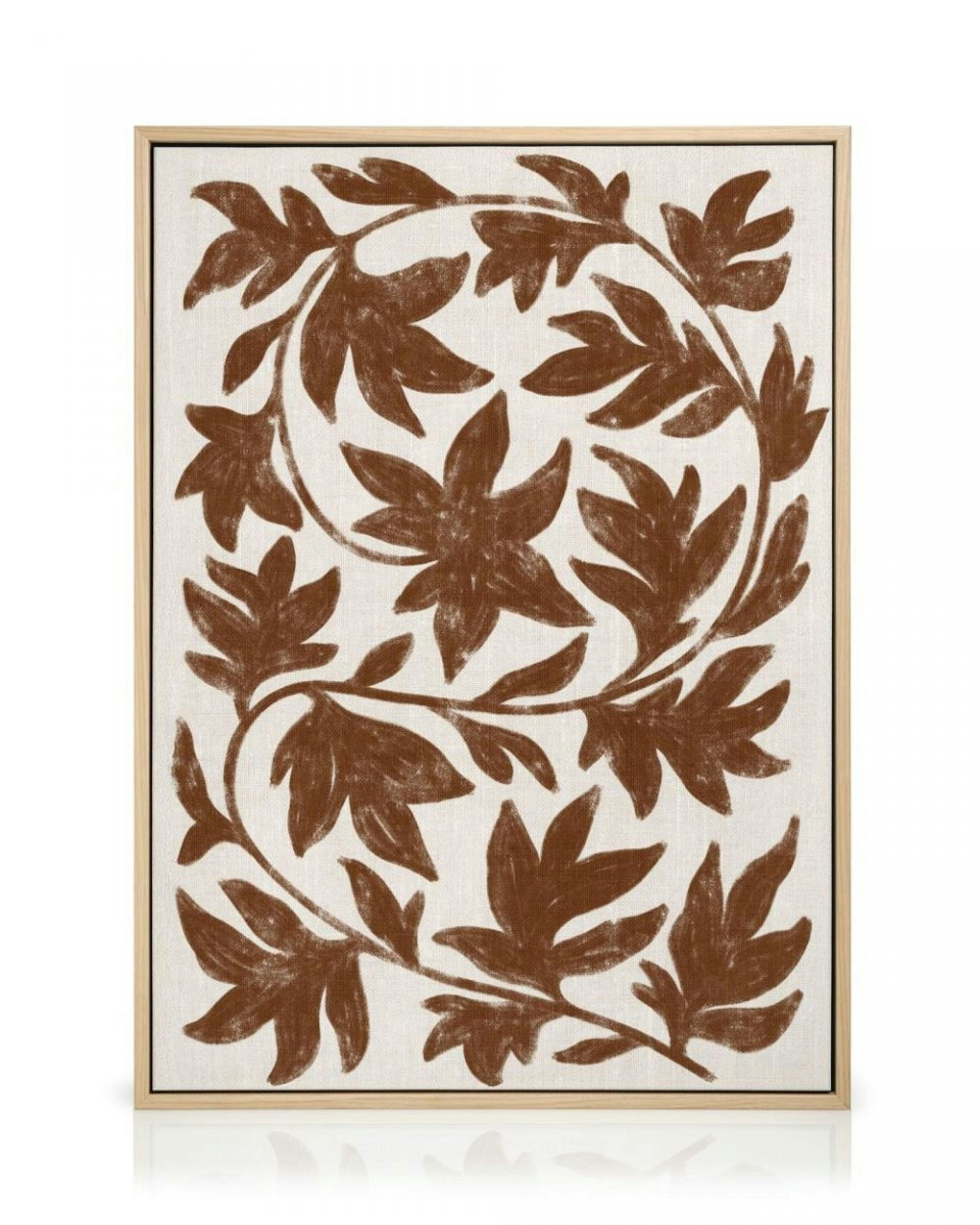 Brown Botanical on Linen Leinwandbild