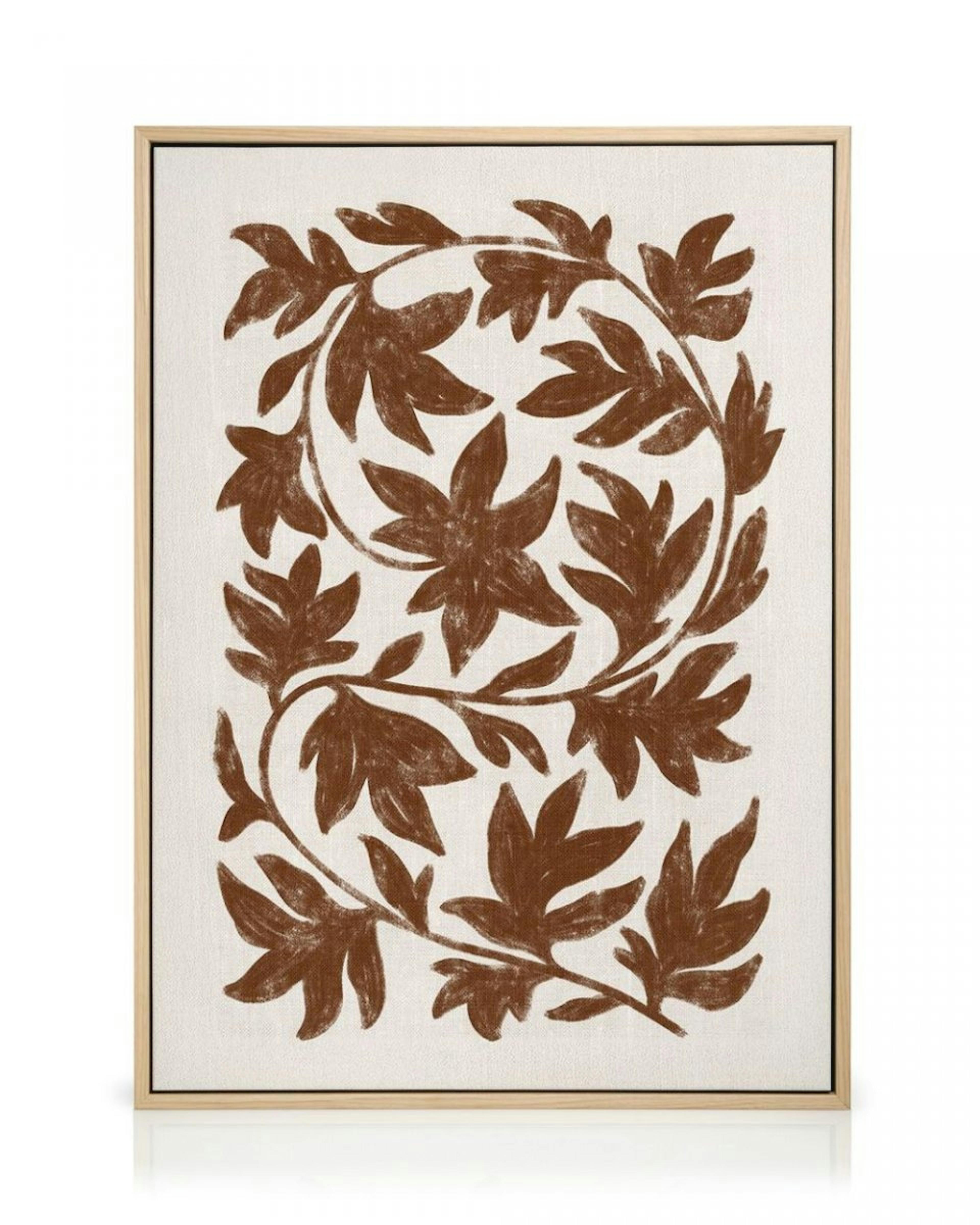 Brown Botanical on Linen Obraz na plátně