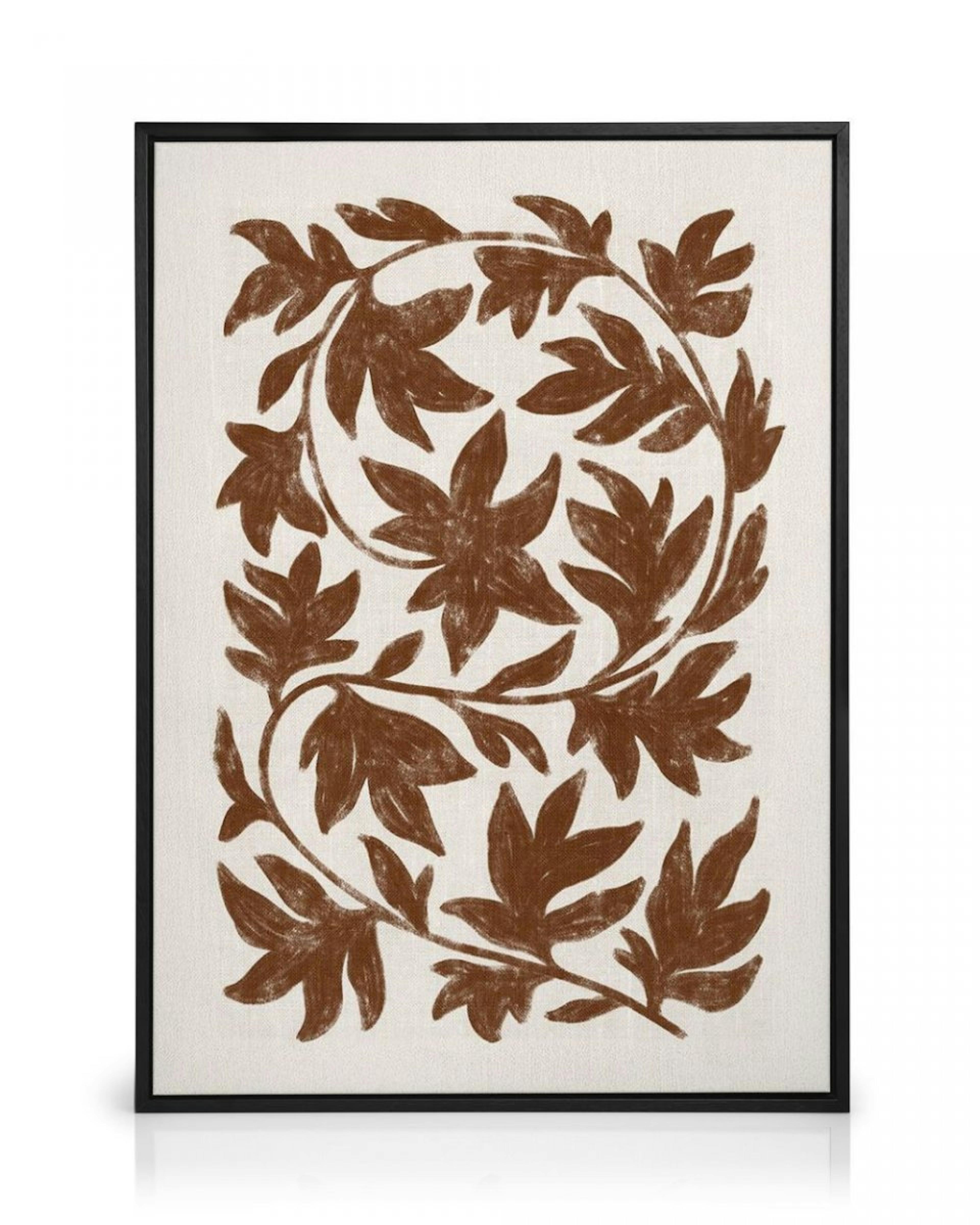 Brown Botanical on Linen Obraz na plátně