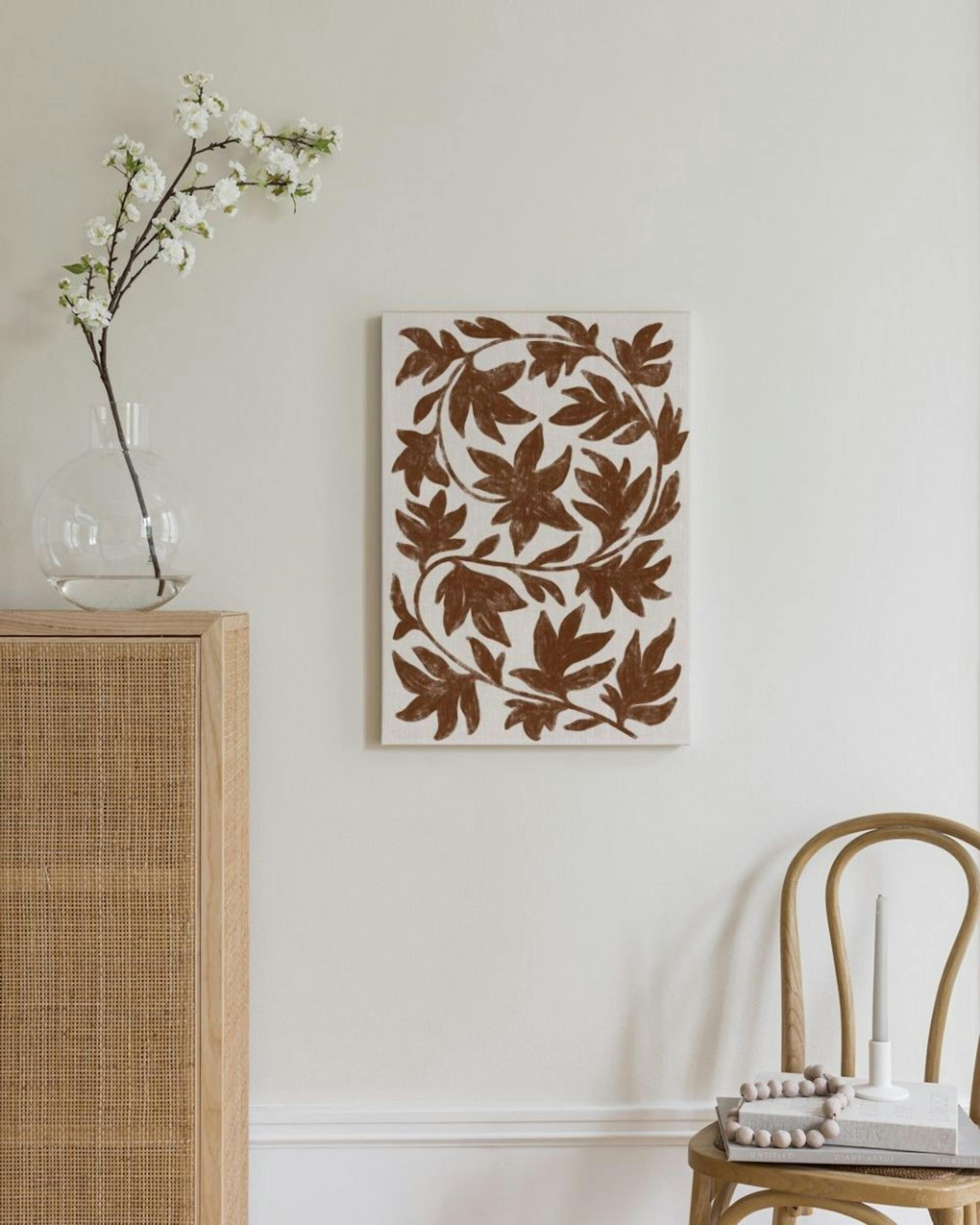 Brown Botanical on Linen Leinwandbild