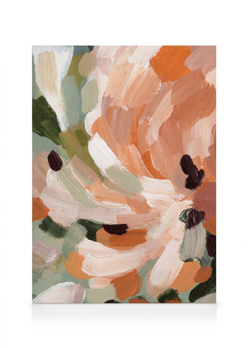 Canvas Prints Soft Rustic Florals No1 Canvas print (100x140 cm - Oak Frame)