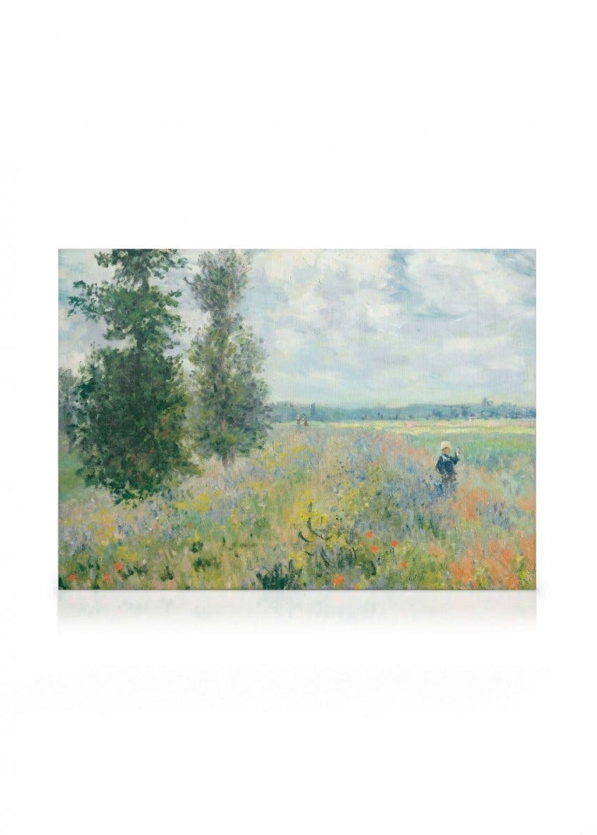 Canvas Prints Monet - Poppy Fields Near Argenteuil Landscape Canvas print (50x70 cm - Oak Frame)