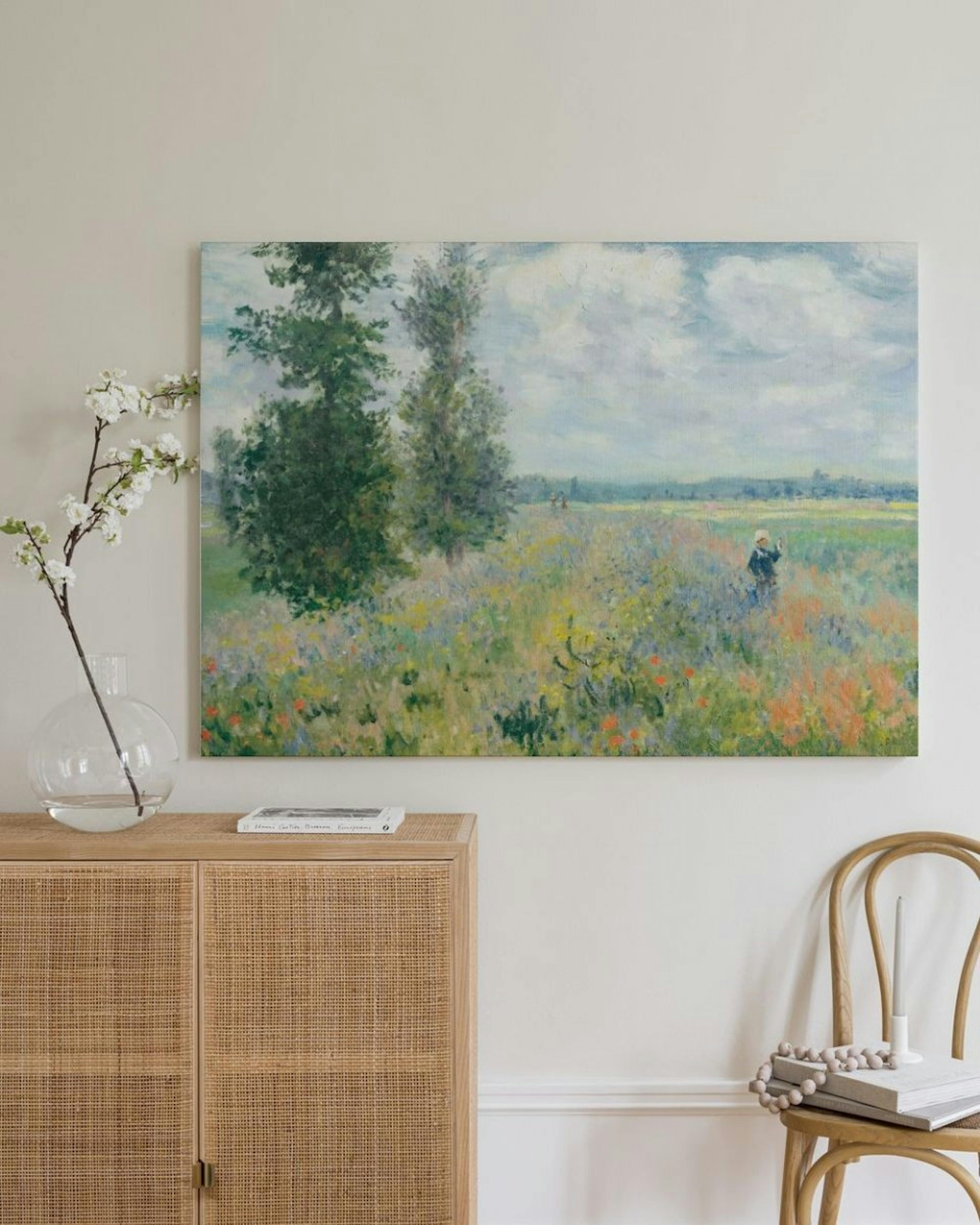 Monet - Poppy Fields Near Argenteuil Landscape Canvas