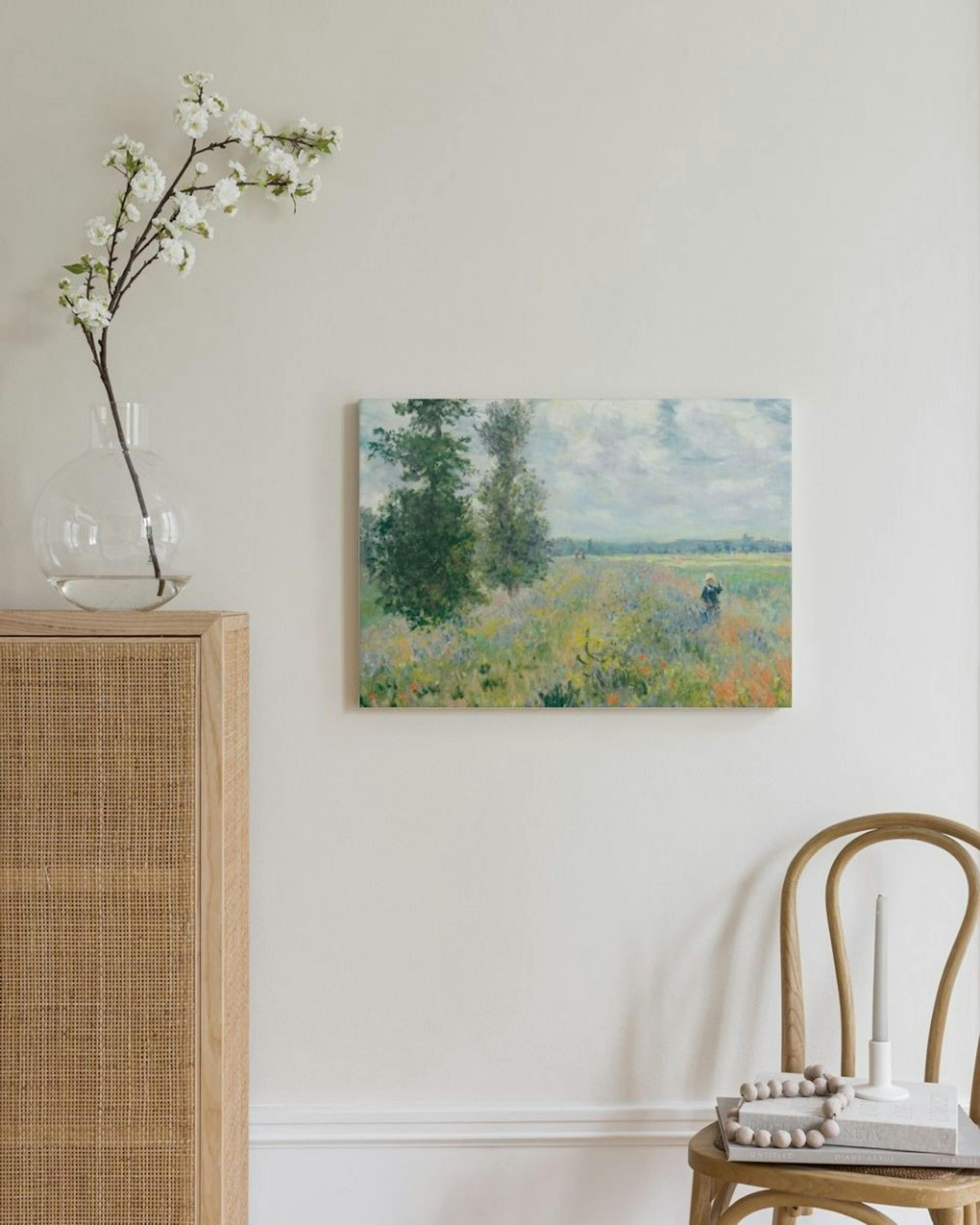 Monet - Poppy Fields Near Argenteuil Landscape Canvas