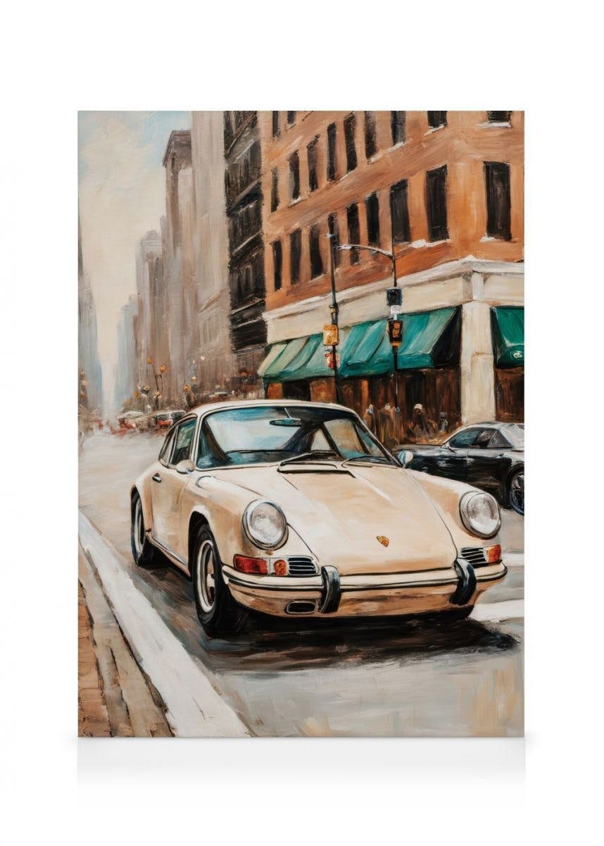 Beige Nostalgia Stampa su Tela (30x40 cm - Cornice in rovere)- Città