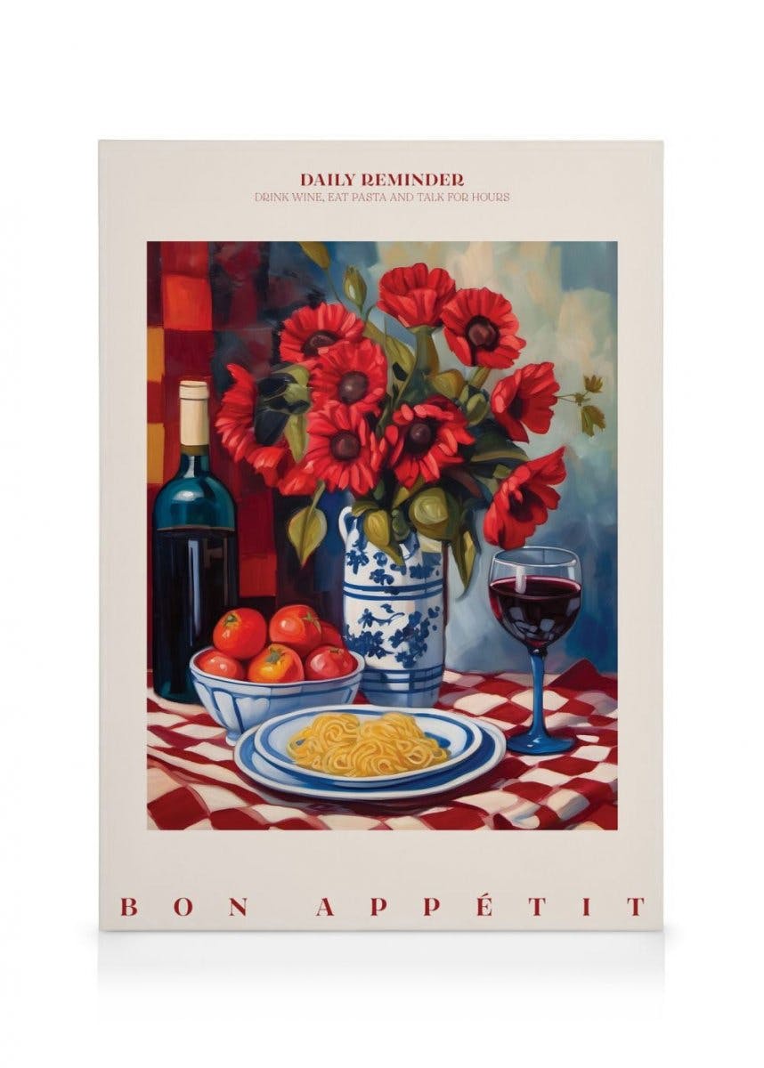 Canvas Prints A Pleasant Dinner Canvas print (70x100 cm - Black Frame)