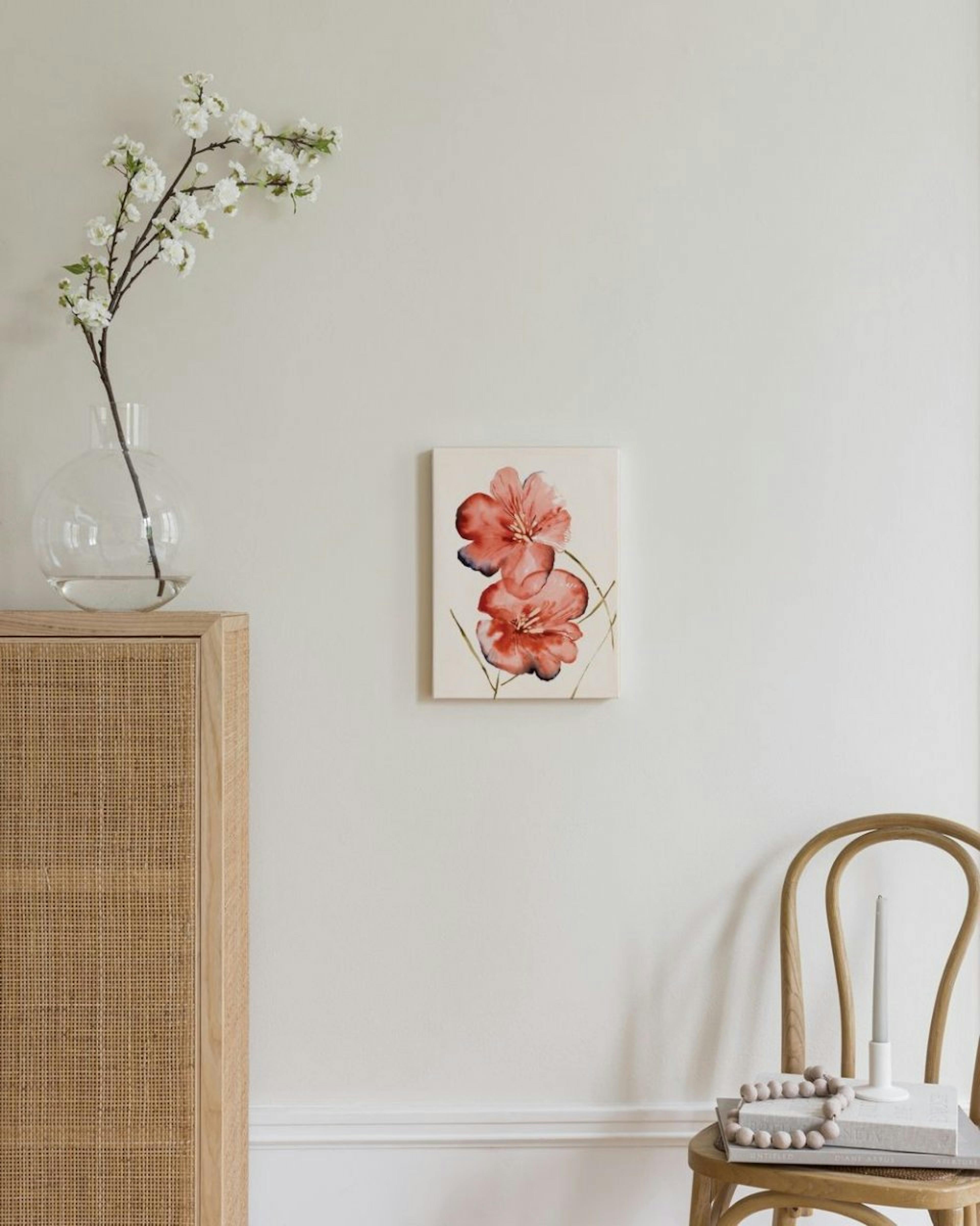 Soft Red Flowers Canvas print