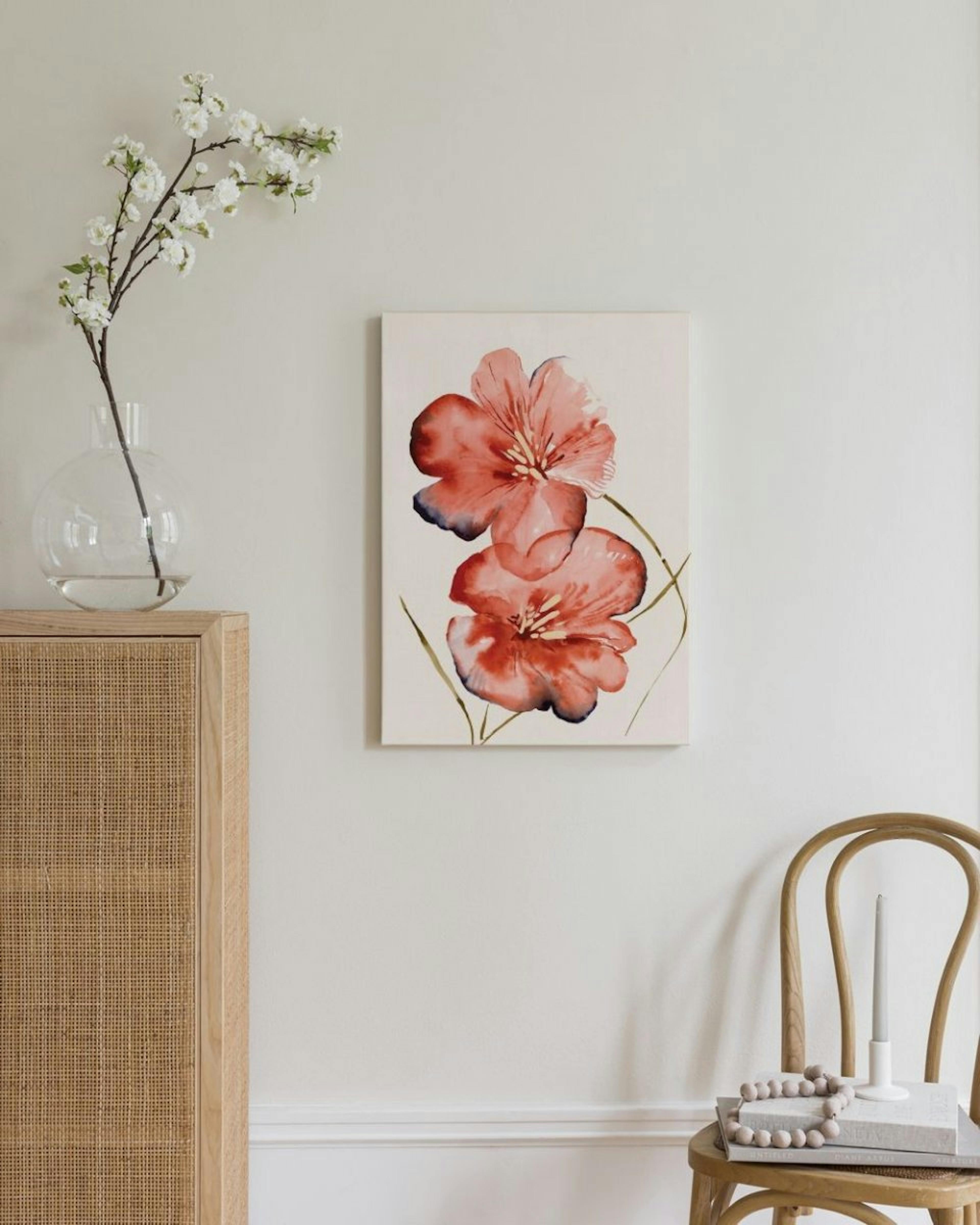 Soft Red Flowers Canvas print