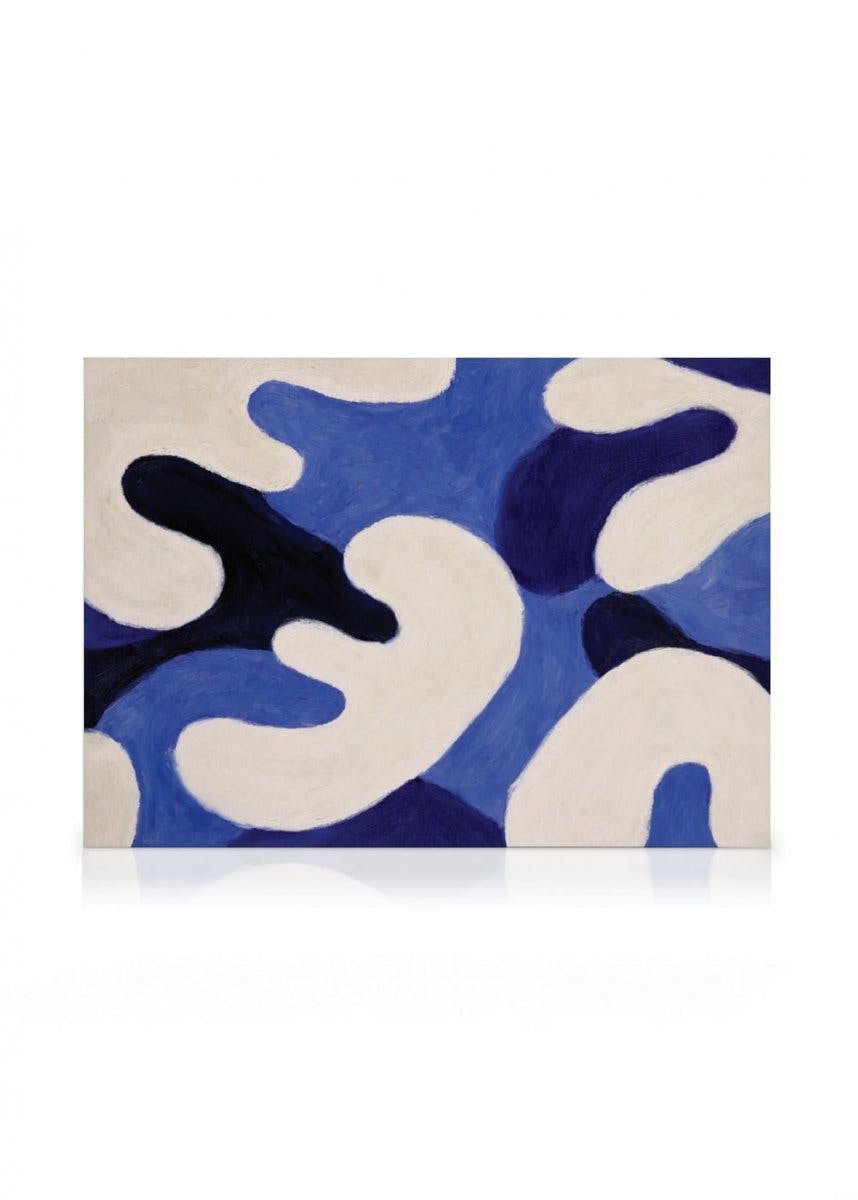 Canvas Prints Blue Abstract Canvas print (50x70 cm - Black Frame)