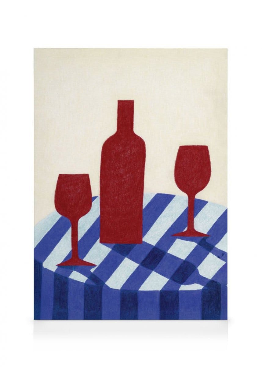 Canvas Prints Red Wine for Two Canvas print (30x40 cm - Oak Frame)
