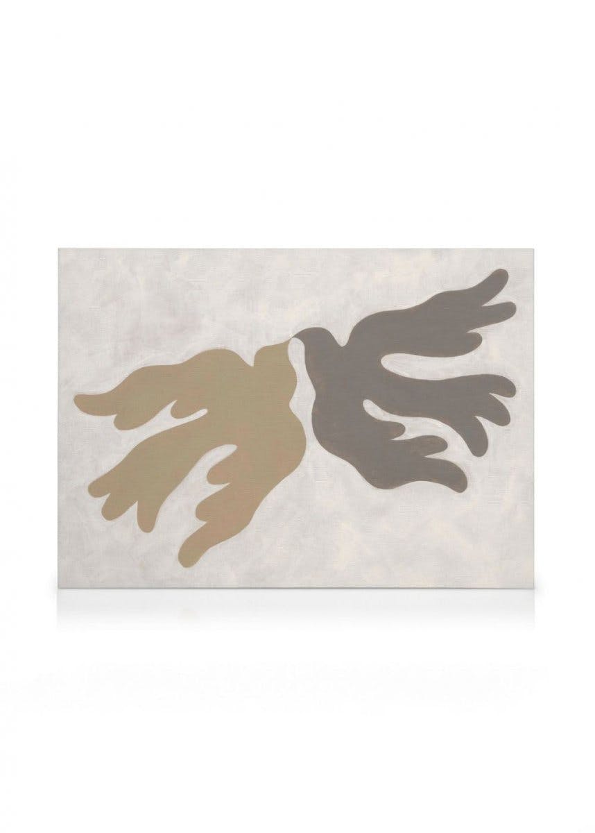 Canvas Prints Reflecting Doves Canvas print (30x40 cm - Black Frame)