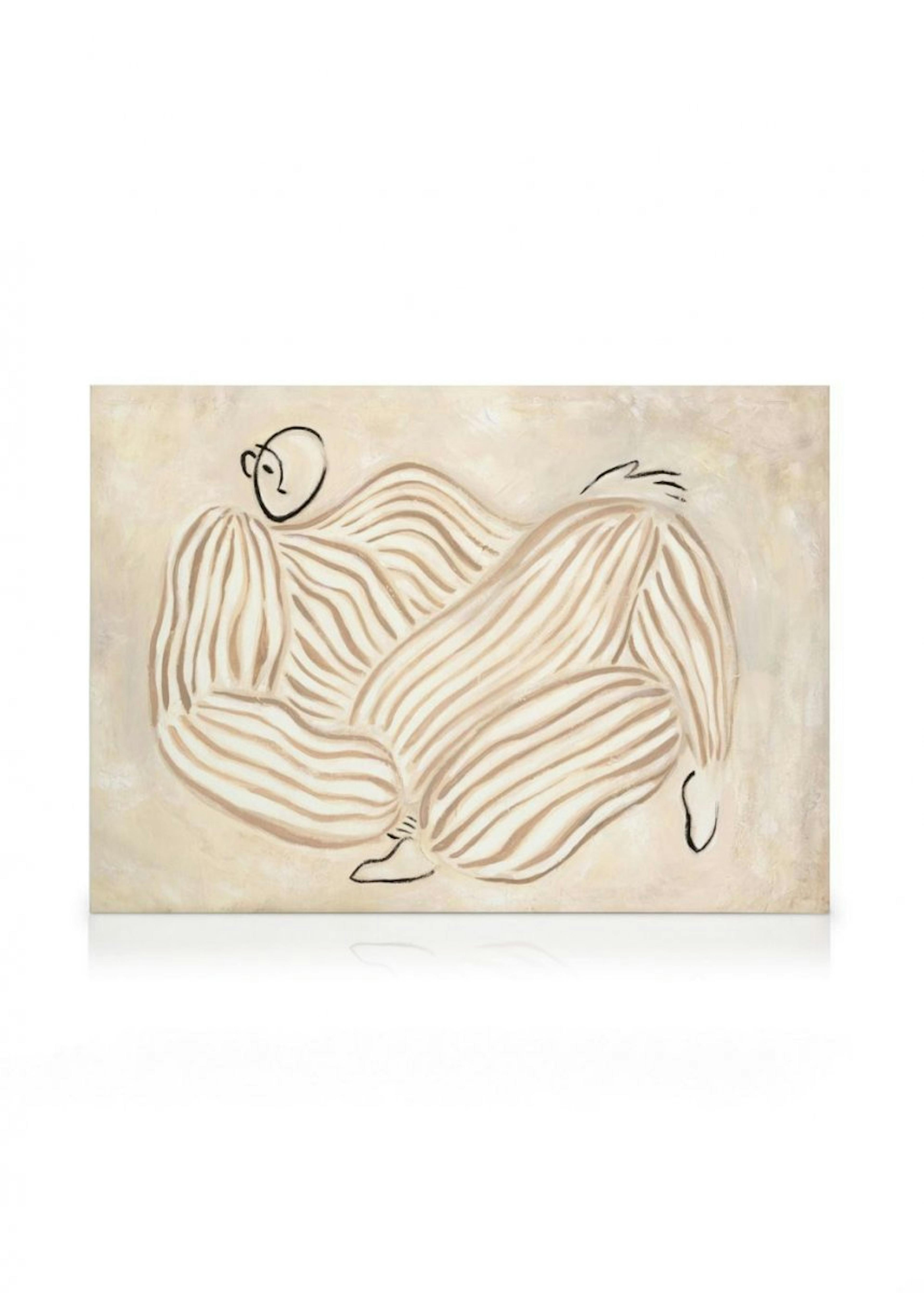 Figure in Beige Leinwandbild 0