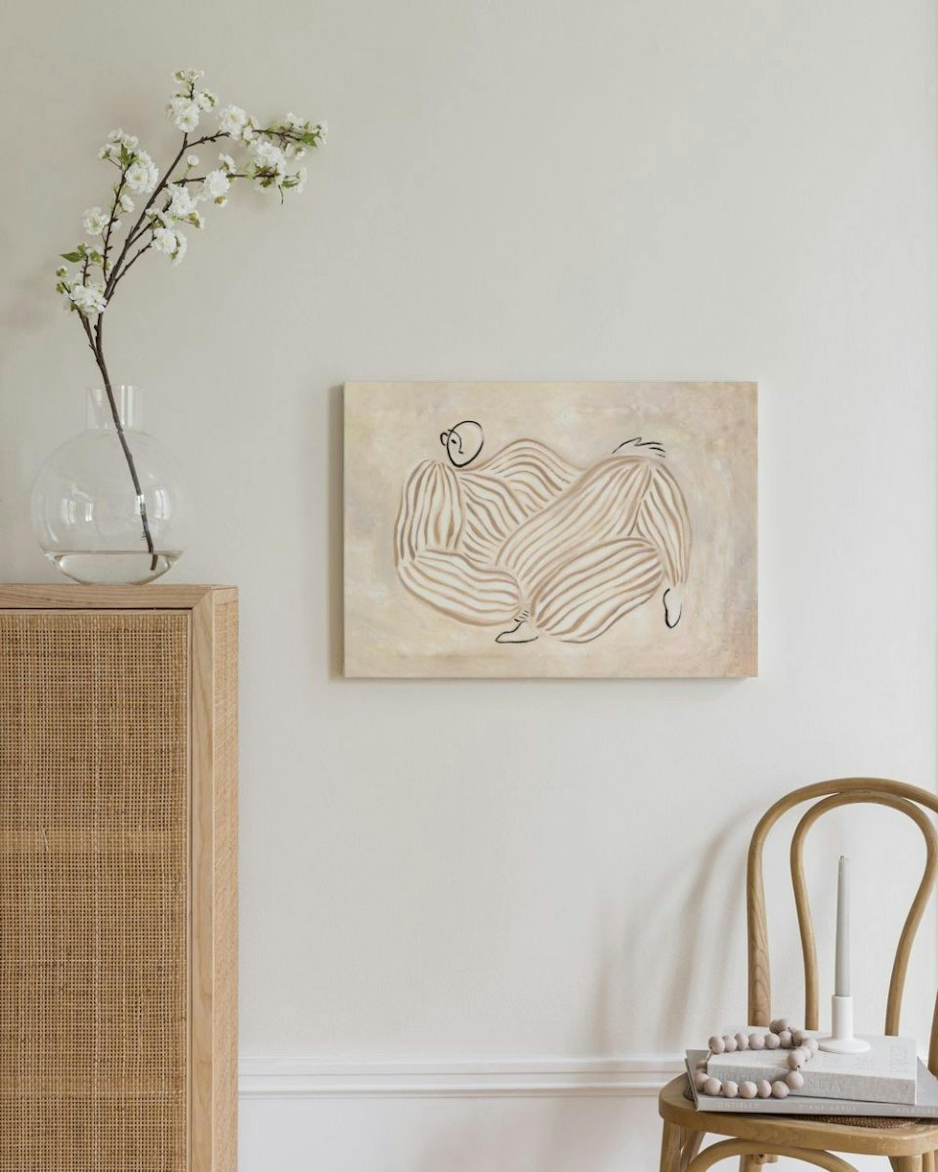 Figure in Beige Lærred