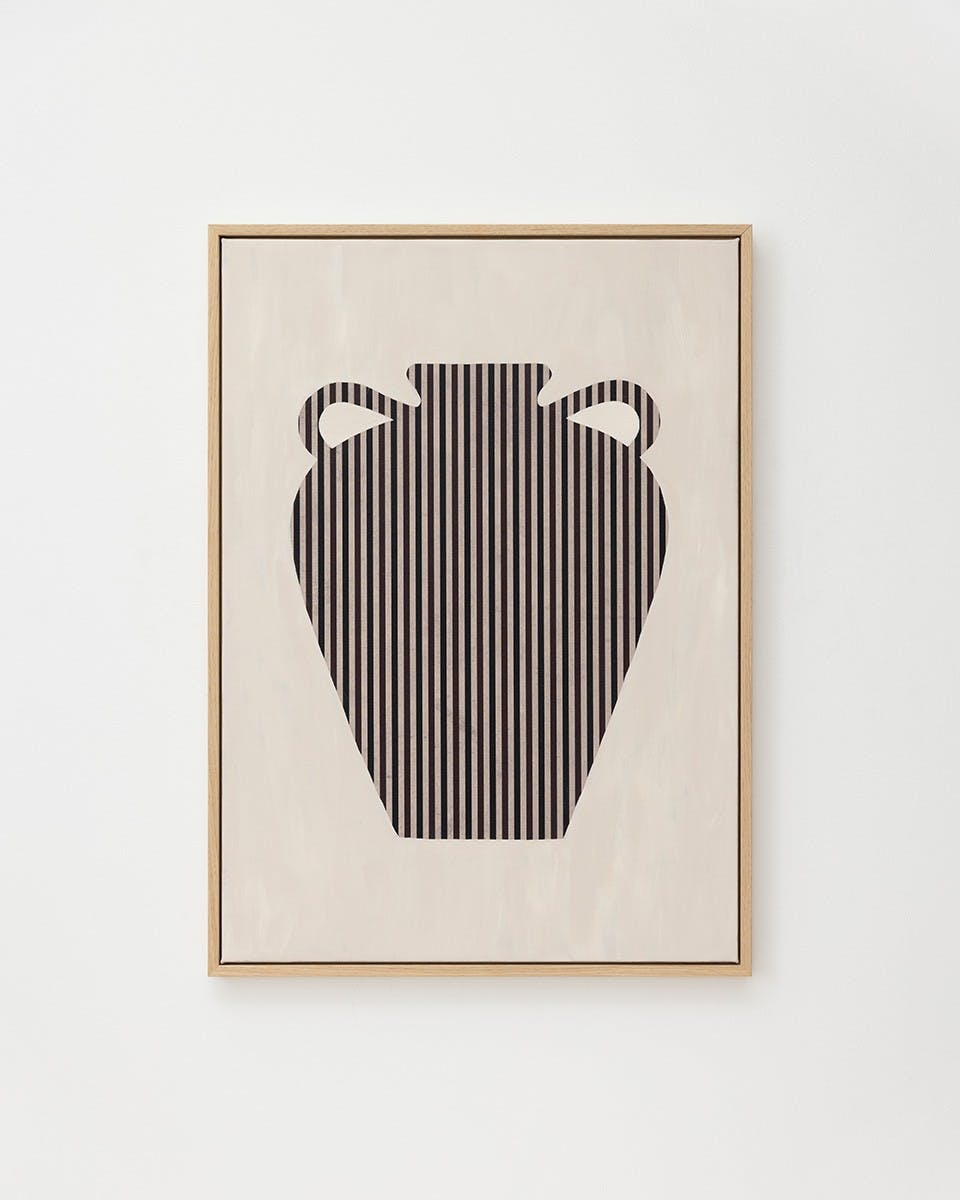 Graphic Lines No3 Stampa su Tela (50x70 cm - Cornice in rovere)- Grafica