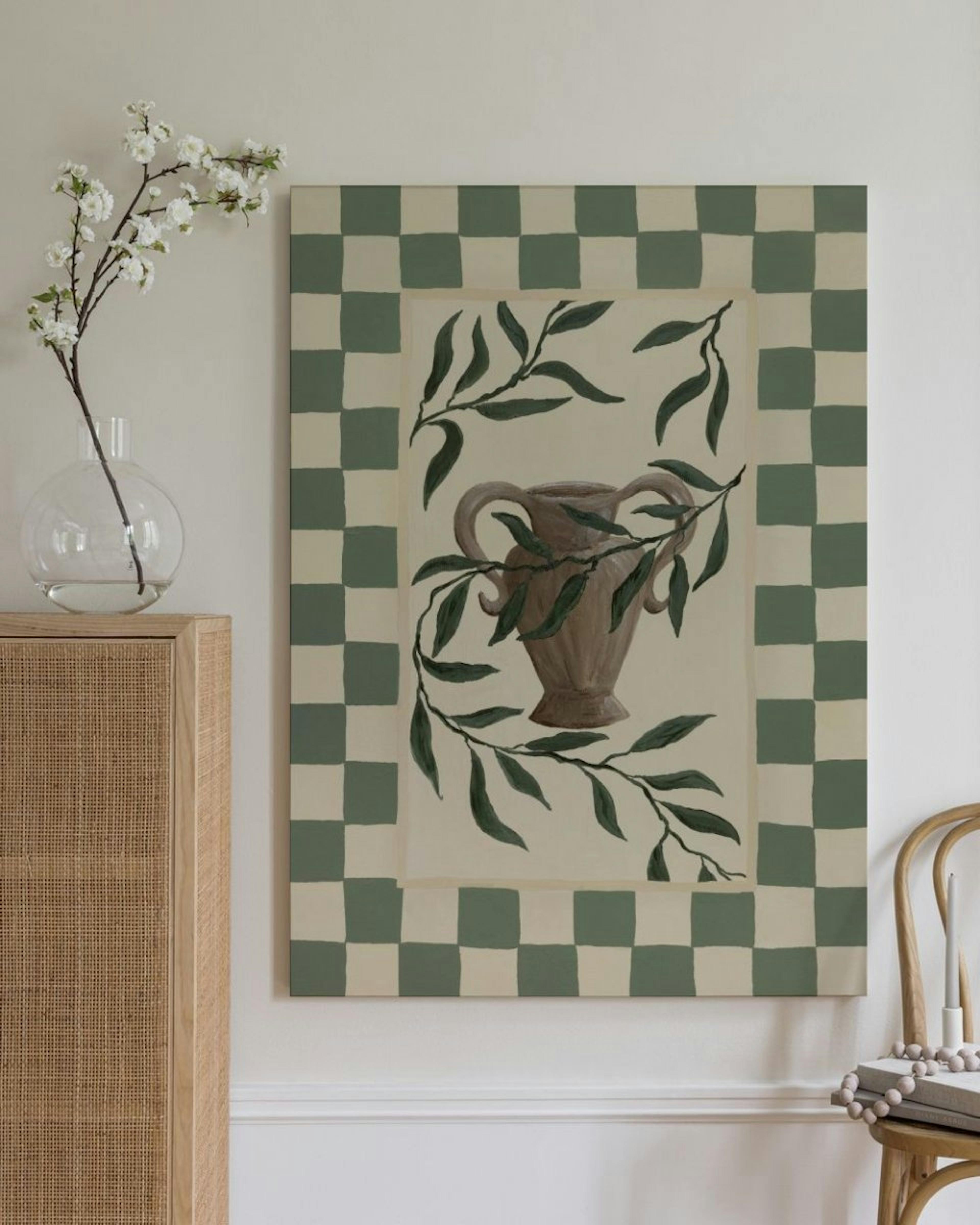 Checkered Botanical Canvas print