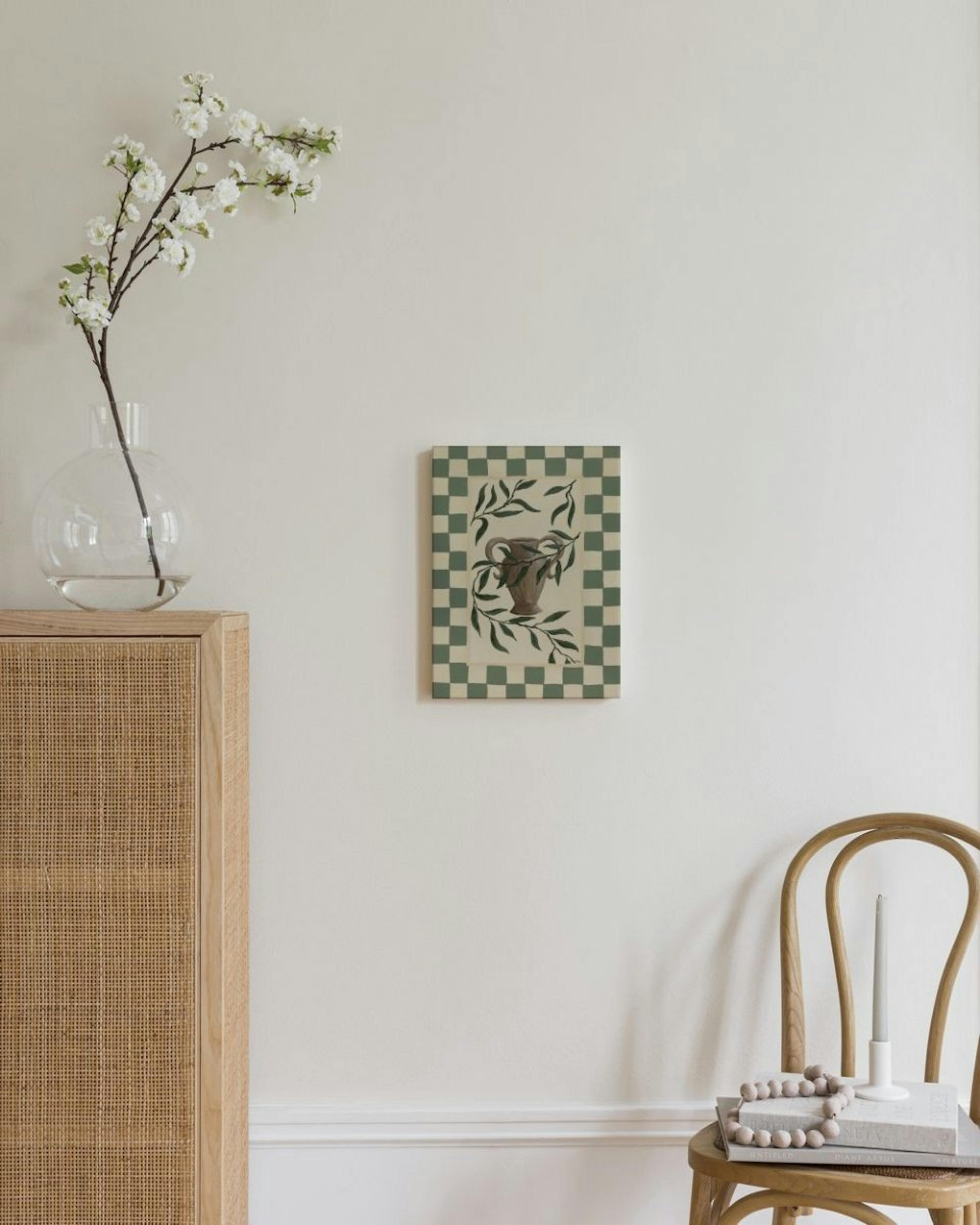 Checkered Botanical Canvas print