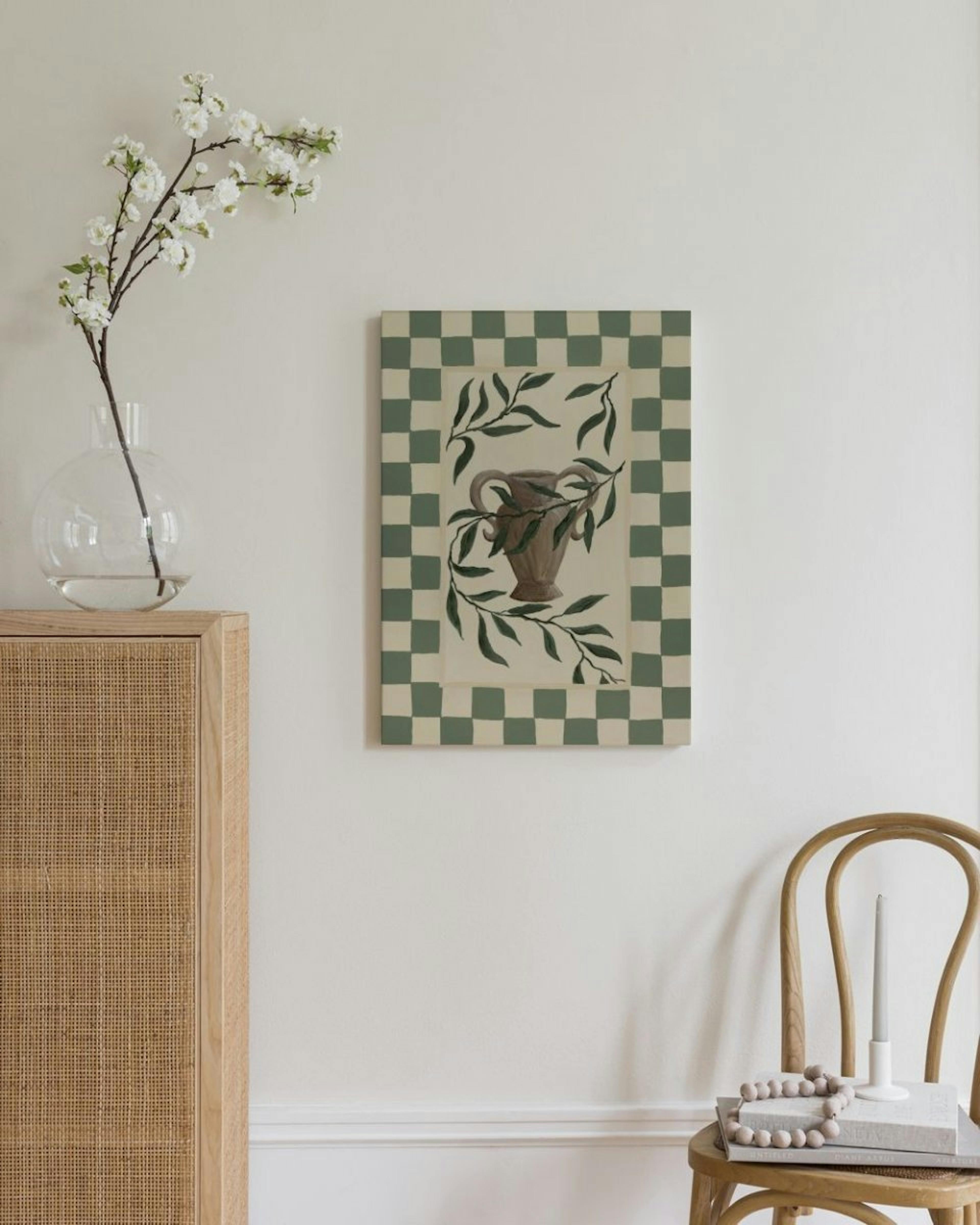 Checkered Botanical Canvas print