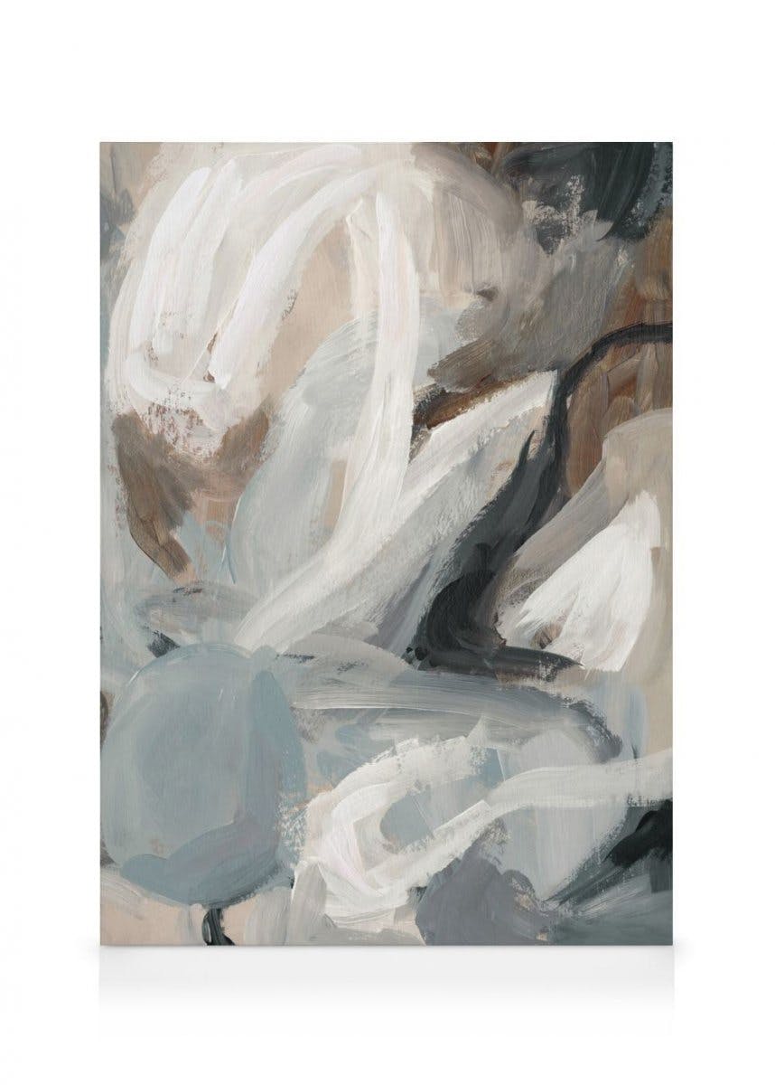 Canvas Schilderijen Tranquil Teal No2 Canvas (100x140 cm - Fotolijst Eiken)