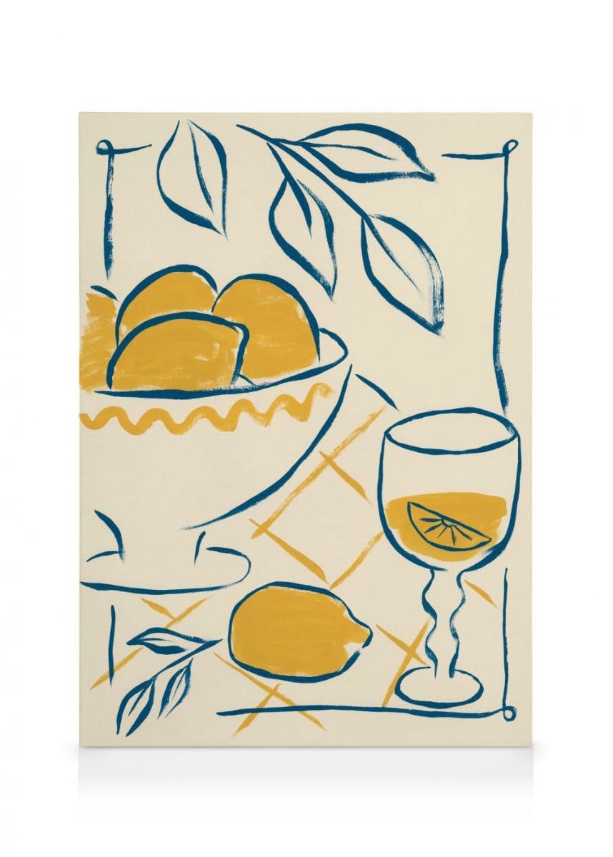 Refreshing Lemonade Stampa su Tela (70x100 cm - Cornice in nero)- Cucina