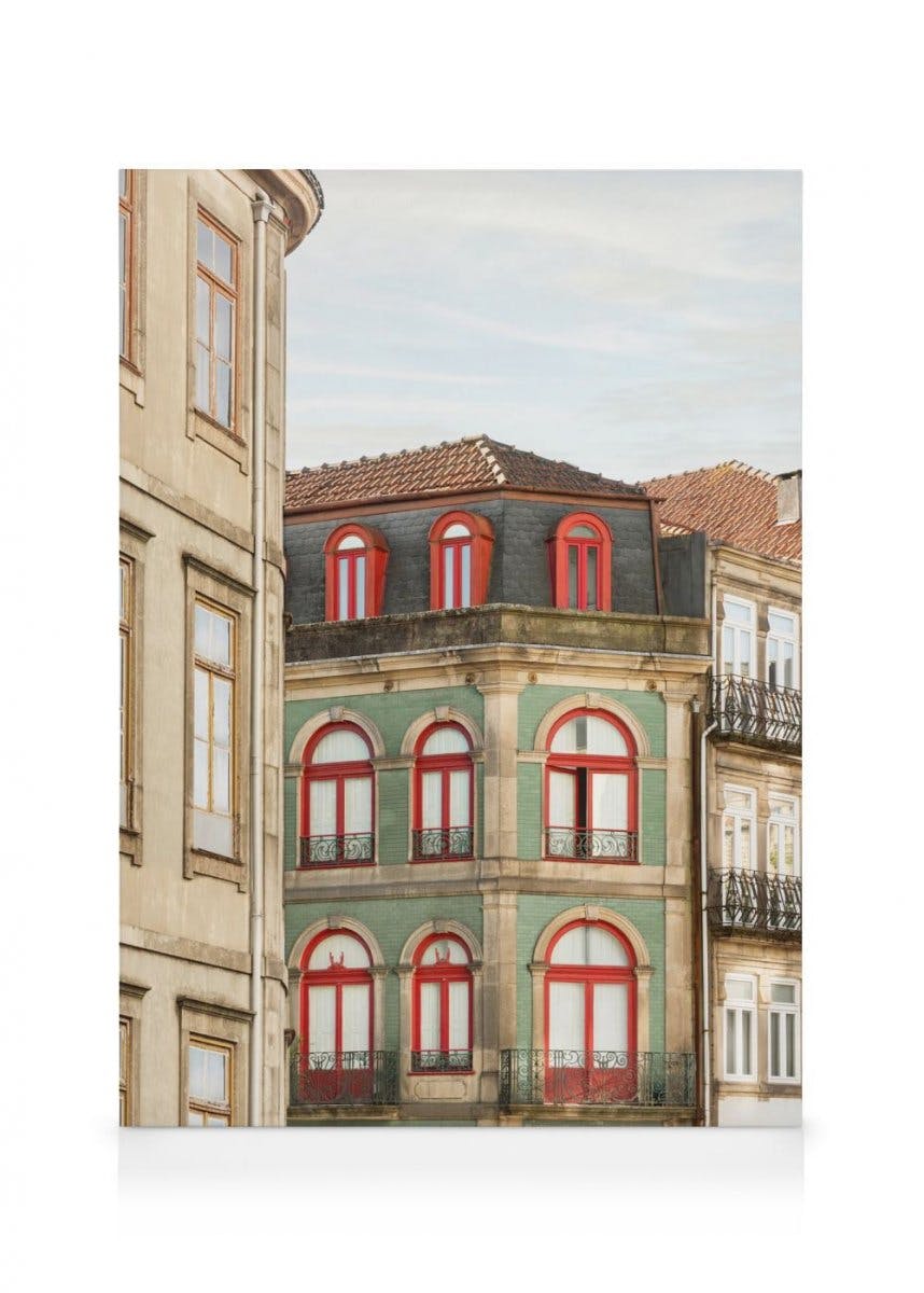 Casa Do Porto Stampa su Tela (30x40 cm - Cornice in nero)- Città