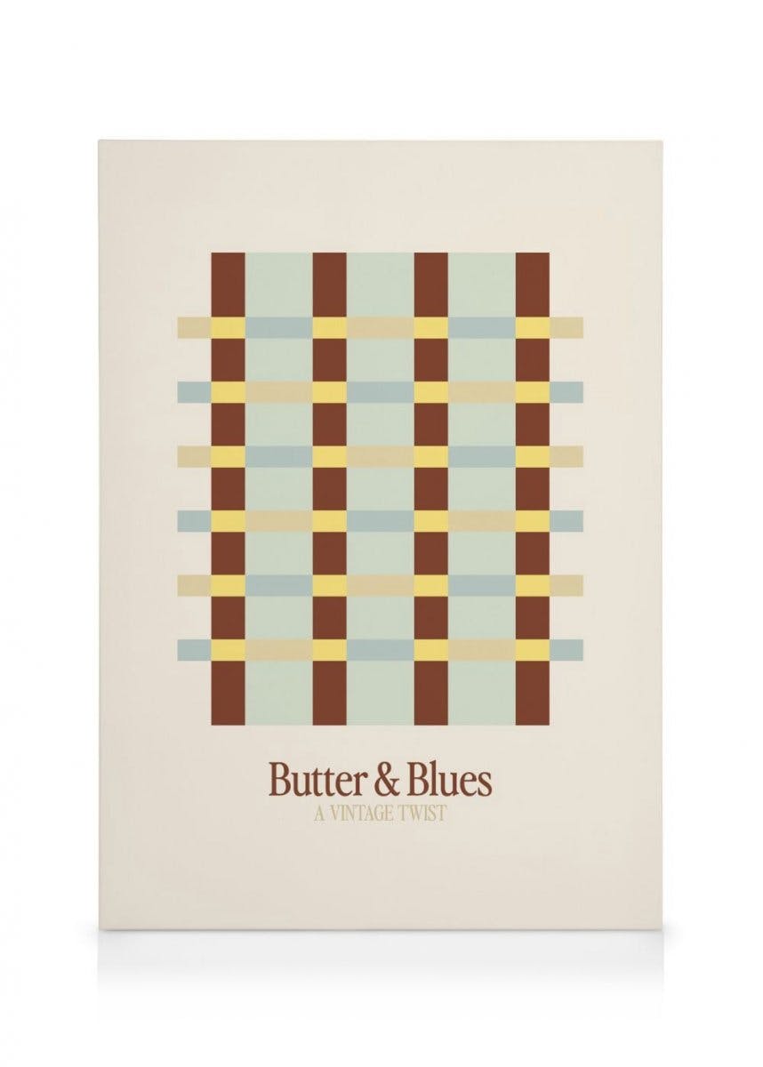 Butter and Blues Stampa su Tela (70x100 cm - Cornice in nero)- Grafica