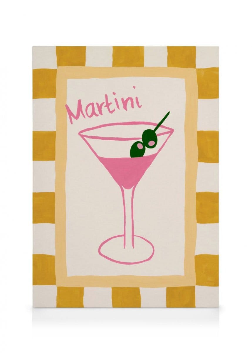 Canvastavlor Pink Martini Canvastavla (100x140 cm - Svart ram)