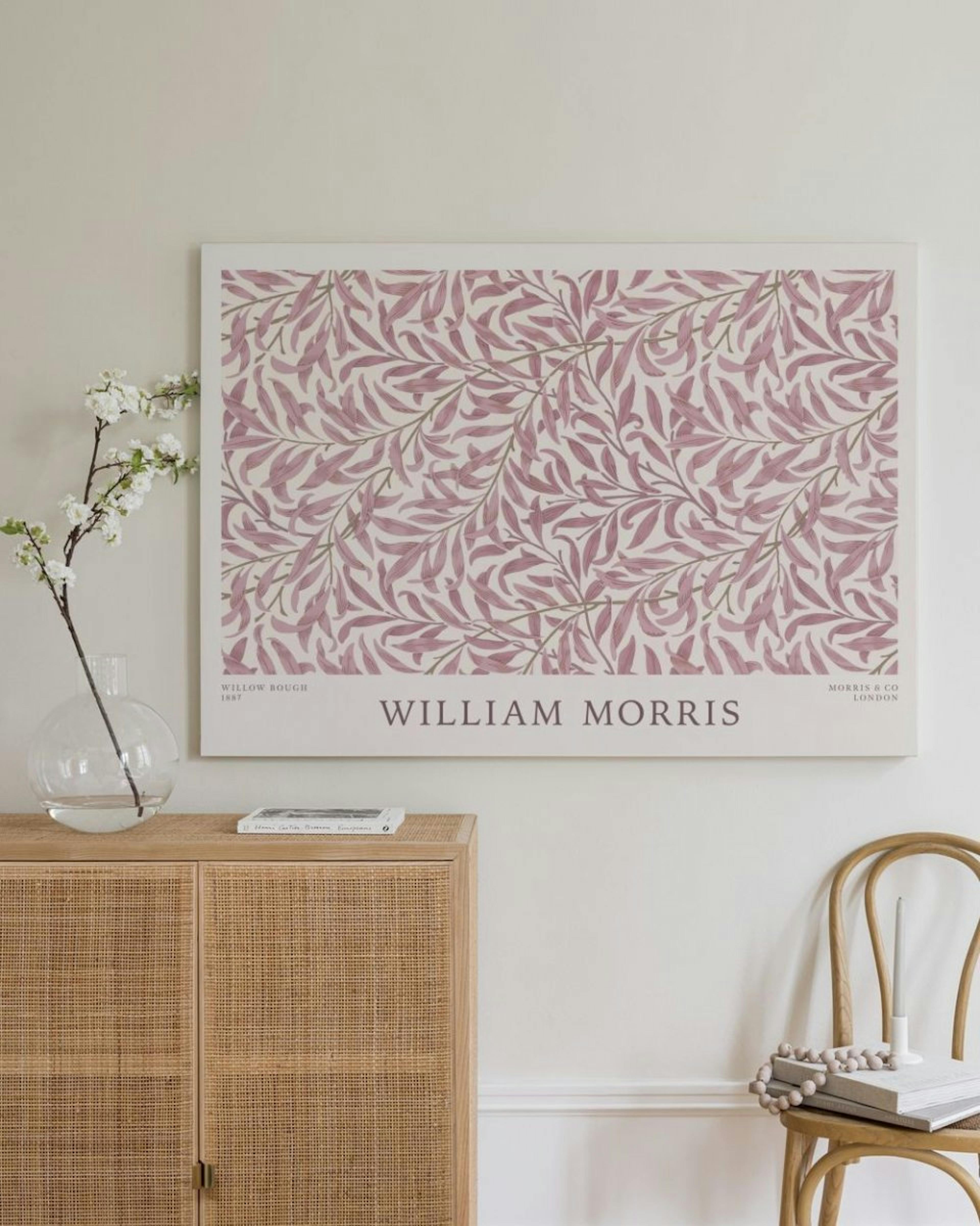 William Morris - Willow Bough Pink Landscape Canvas