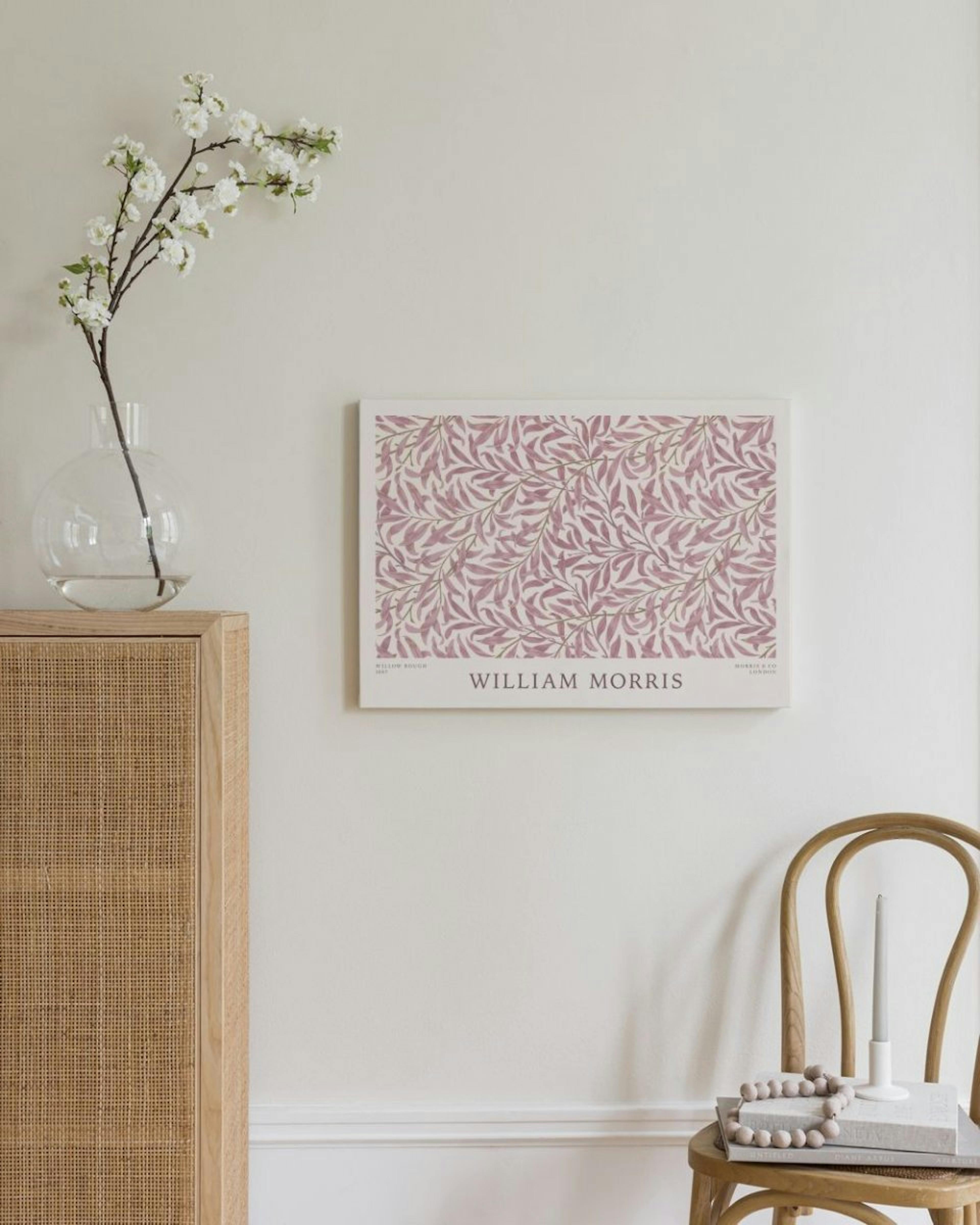 William Morris - Willow Bough Pink Landscape Canvas