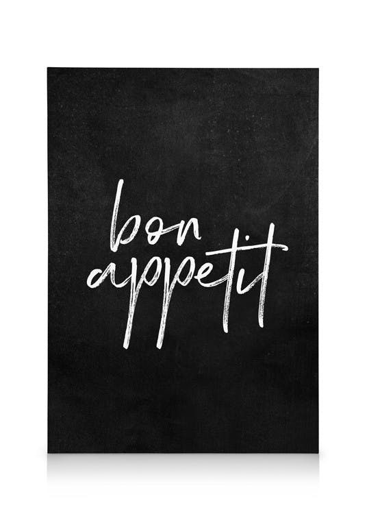 Canvas Prints Bon Appetit Black Canvas print (50x70 cm - Black Frame)