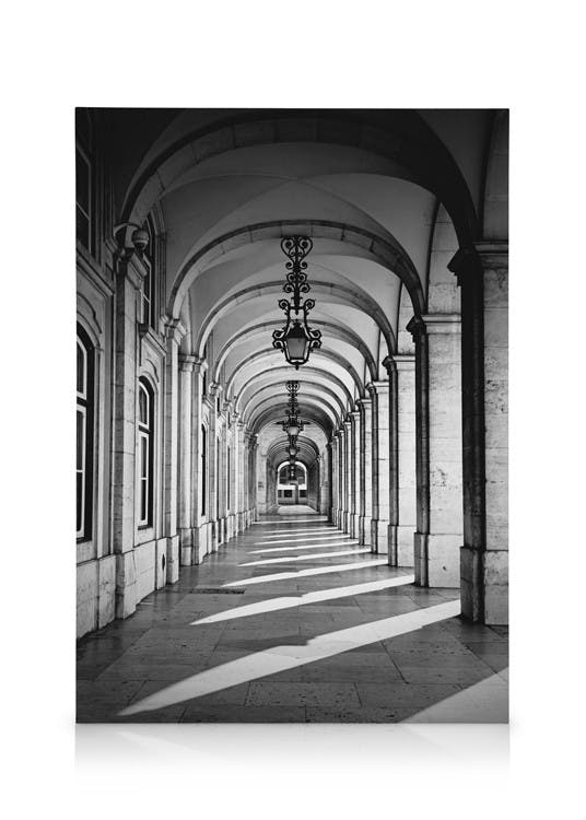 Obrazy na płótnie Arched Corridor Obraz na płótnie (30x40 cm - Czarna ramka)