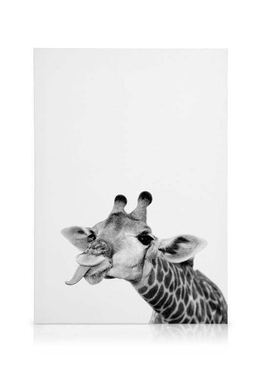 Canvas Prints Goofy Giraffe Canvas print (30x40 cm - Black Frame)