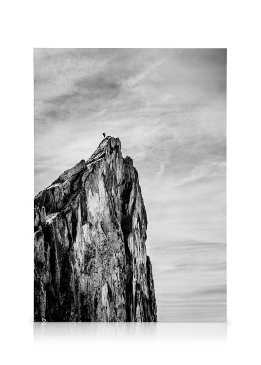 On Top Of The World Stampa su Tela (30x40 cm - Cornice in nero)- Bianco e nero