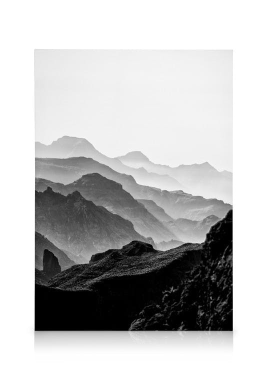 Canvas Schilderijen Black Rocky Mountains Canvas (30x40 cm - Fotolijst Zwart)